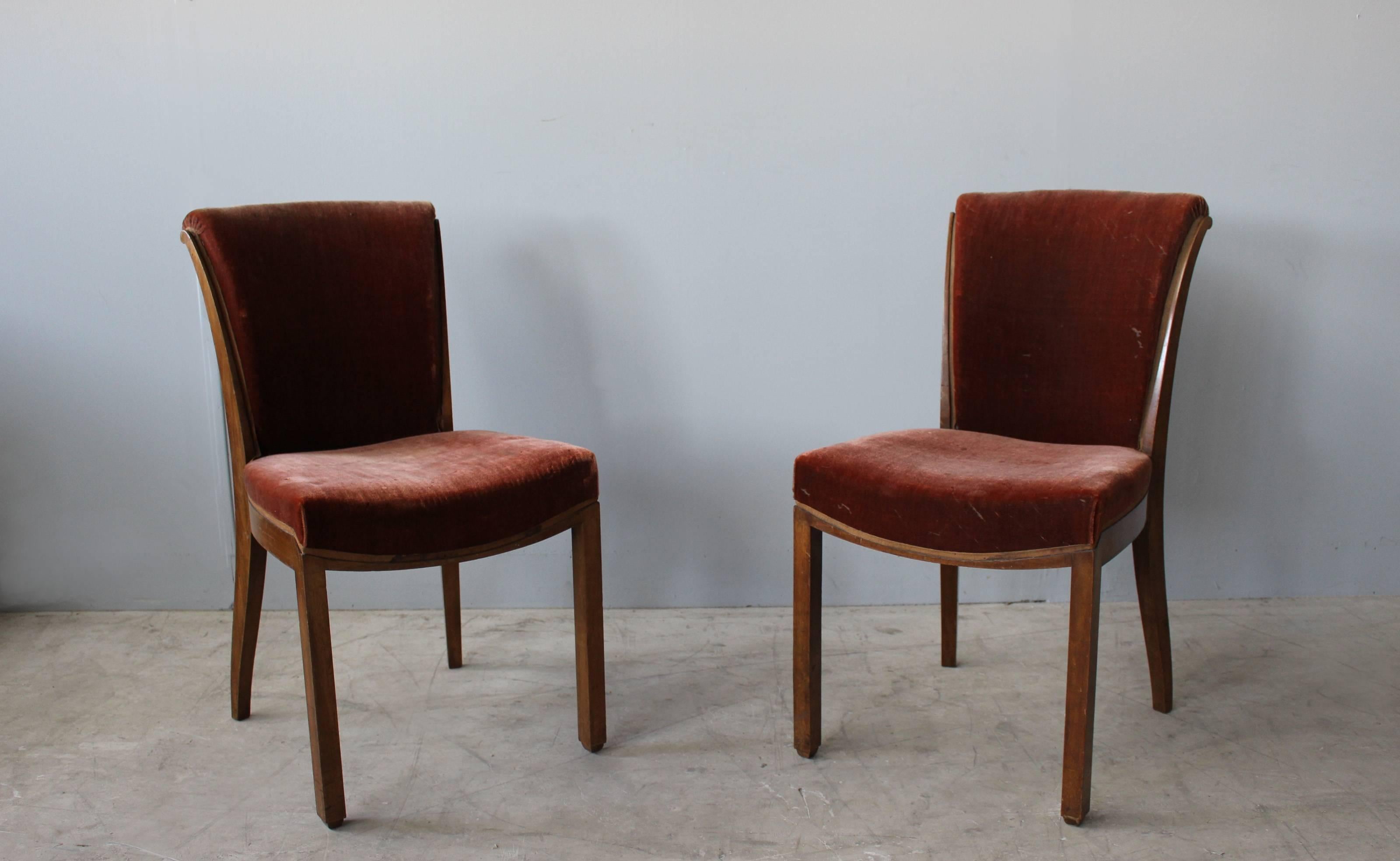 Set of Nine French Art Deco Side and Two Armchairs by Jules Leleu 2