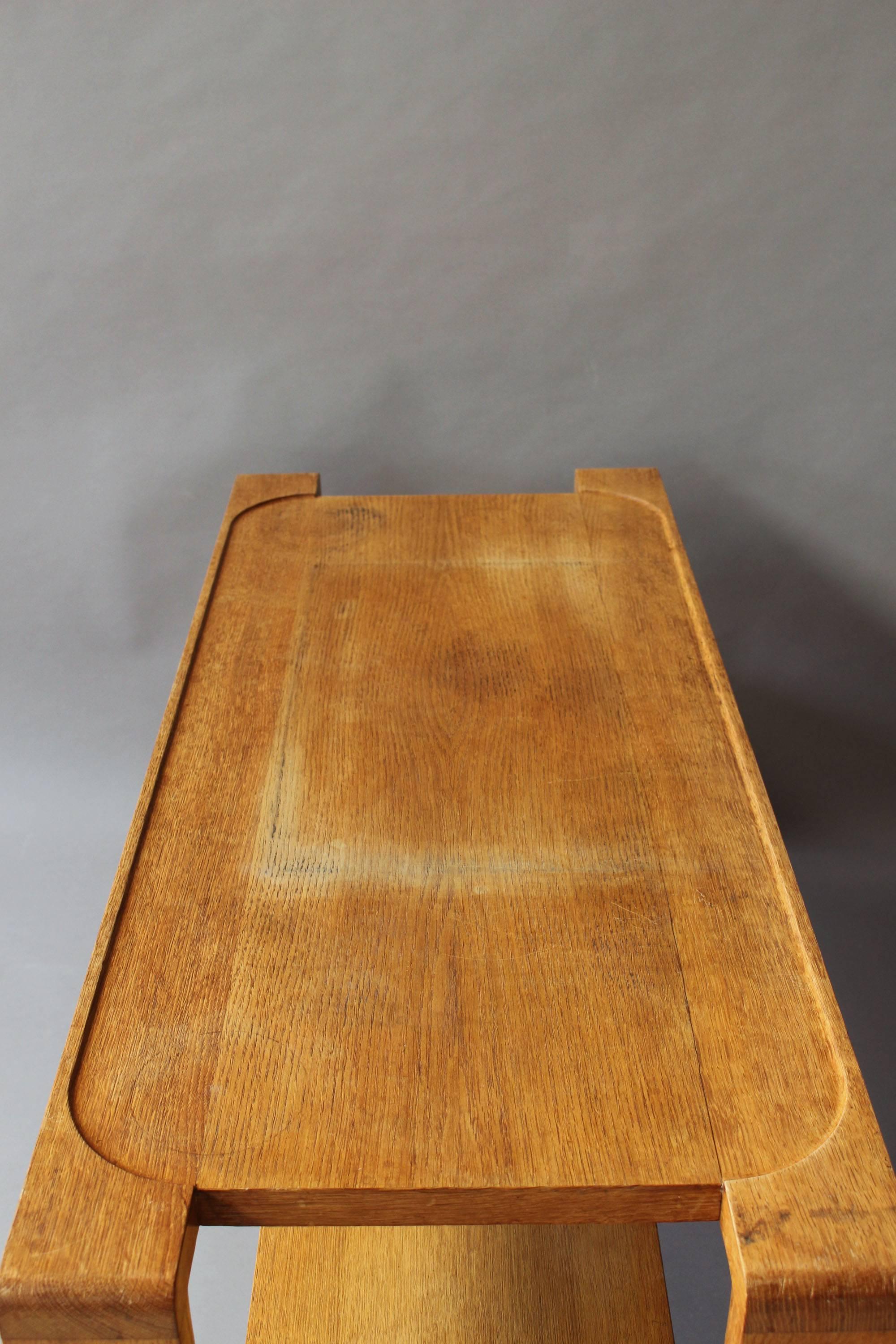 A French 1950s Oak Coffee Table by Guillerme & Chambron 4