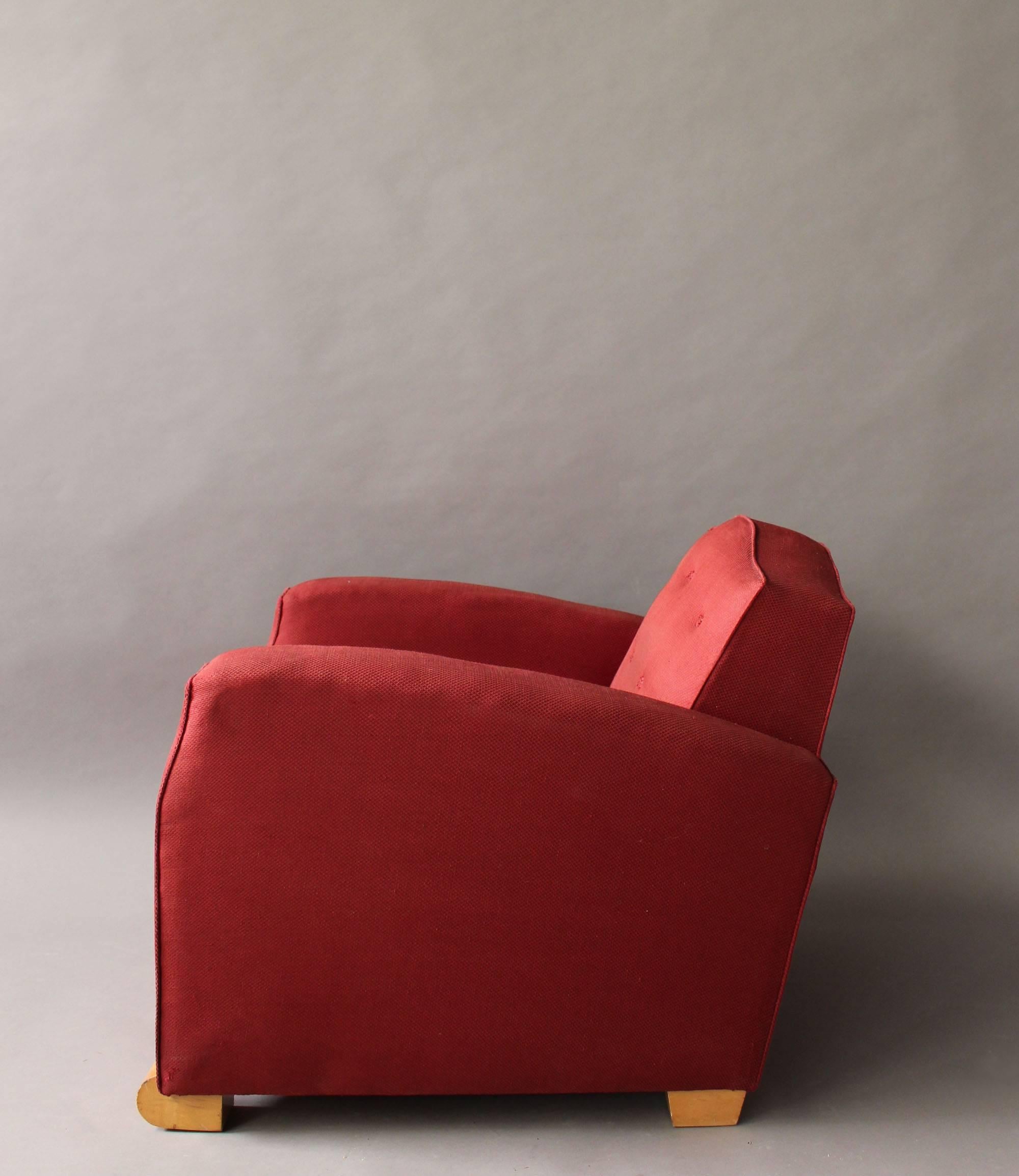 Français Fauteuil club Art Déco français par Jules Leleu en vente