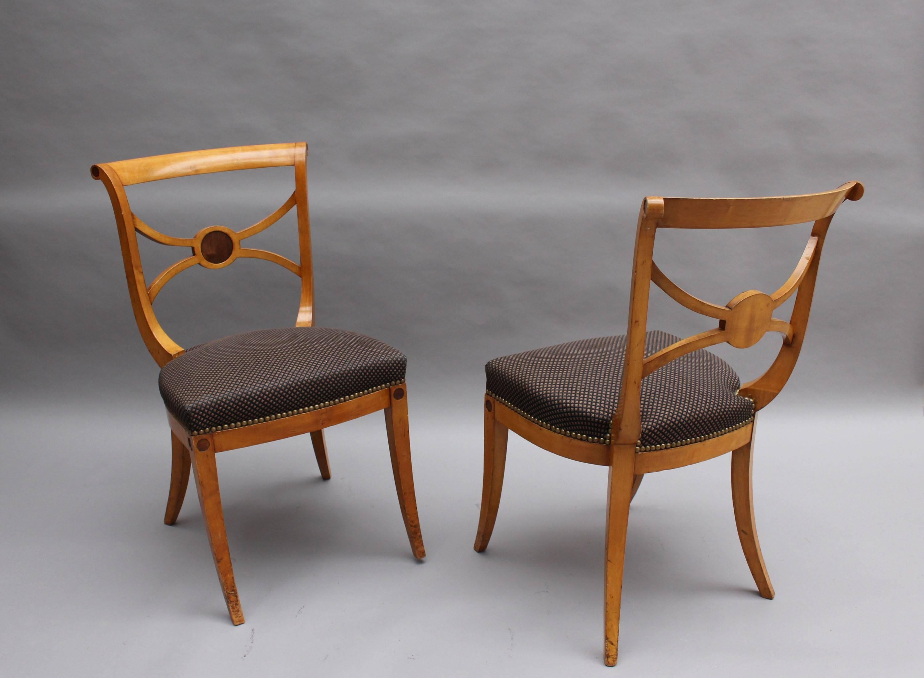 Sycamore A Set of 14 Fine French Art Deco Chairs by Ernest Boiceau (12 side and 2 arm)