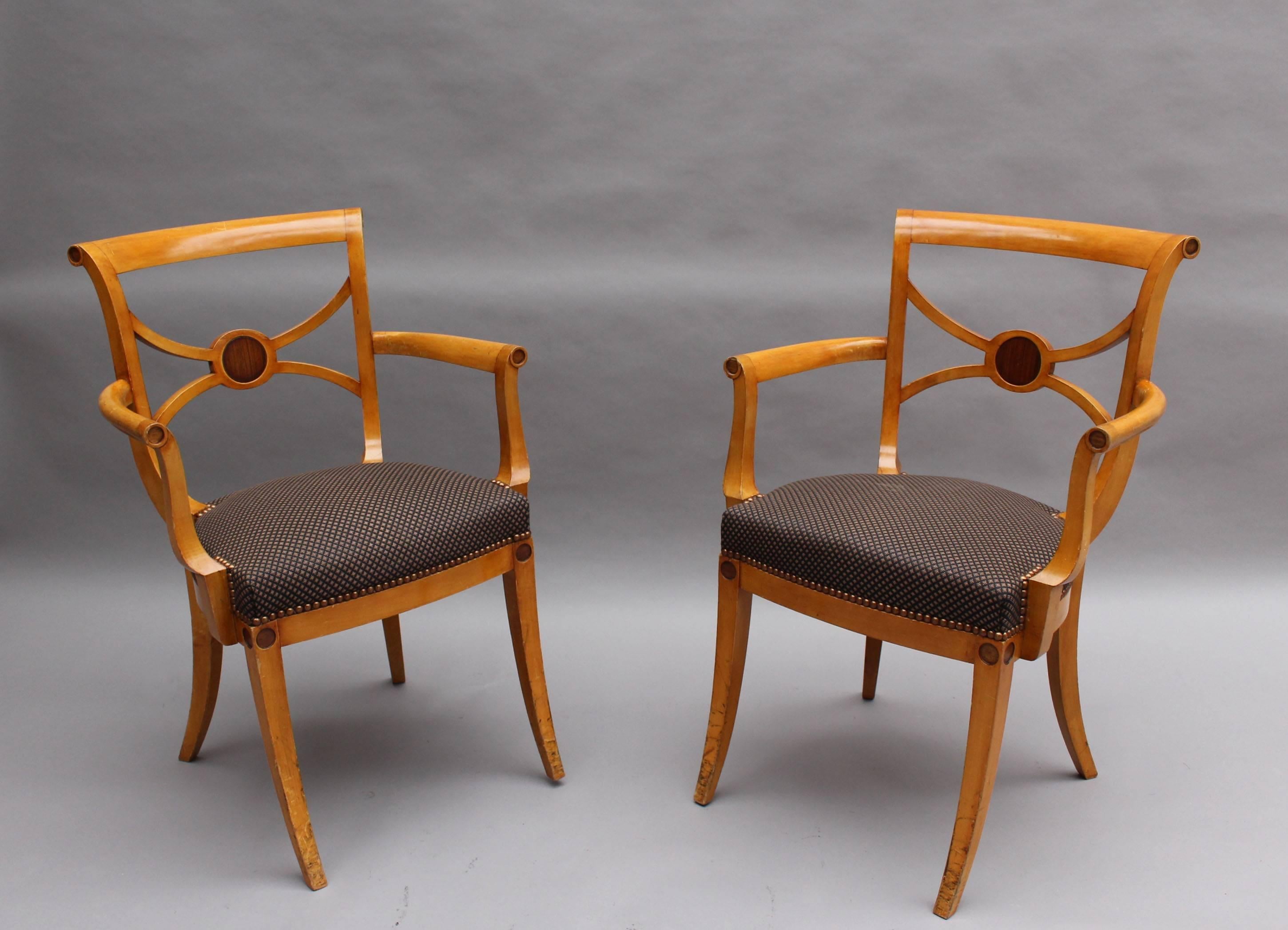 A Set of 14 Fine French Art Deco Chairs by Ernest Boiceau (12 side and 2 arm) In Good Condition In Long Island City, NY