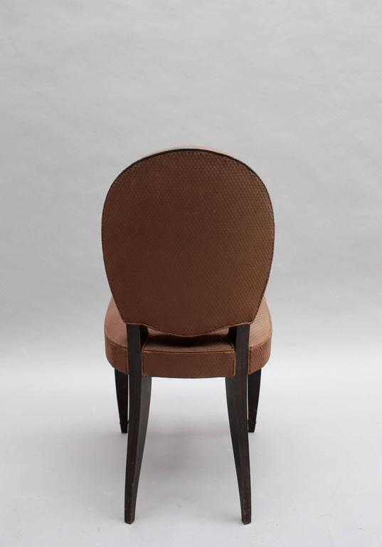 Set of Six Fine French Art Deco Ebonized Beech Dining Chairs 2