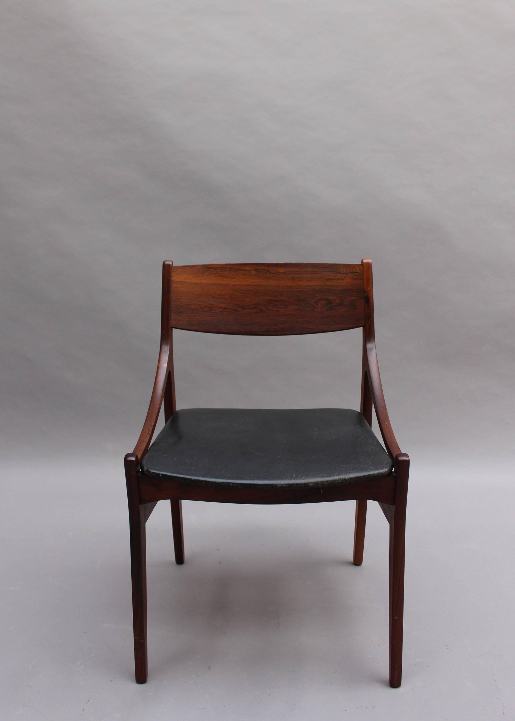 Mid-Century Modern Set of Four 1960s Danish Chairs by Vestervig Erikson