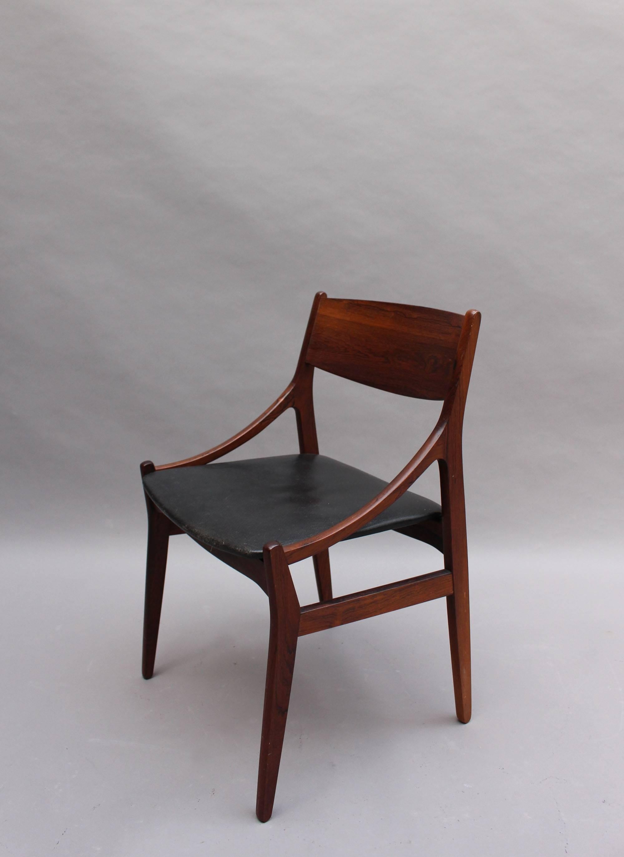 Set of Four 1960s Danish Chairs by Vestervig Erikson In Good Condition In Long Island City, NY