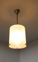 A Fine French Art Deco Glass and Bronze Small Chandeliers by Perzel