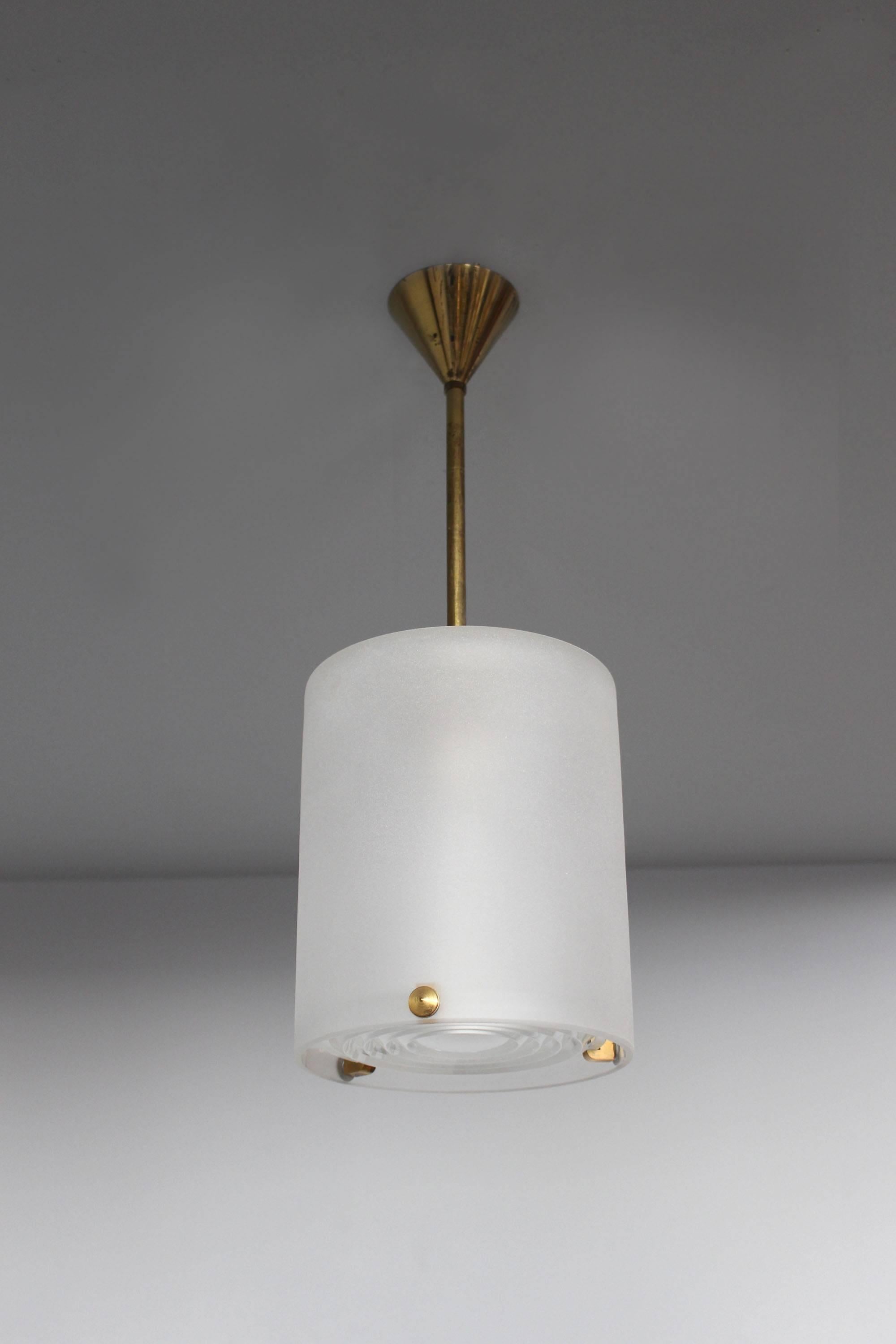 Mid-20th Century A Fine French Art Deco Glass and Bronze Small Chandeliers by Perzel For Sale