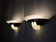 4 Fine French Art Deco Glass and Bronze Sconces by Jean Perzel