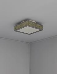 Una raffinata montatura da incasso francese Art Déco quadrata in vetro e cromo di Jean Perzel