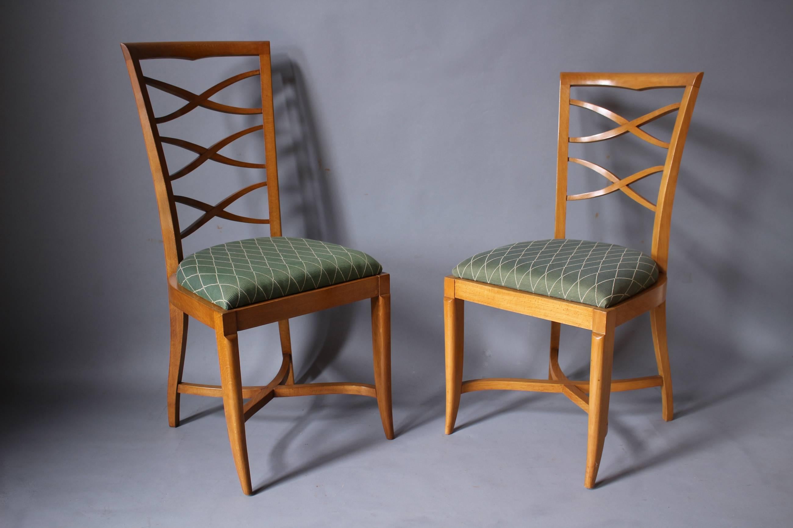 Mid-Century Modern Large Set of French 1950s Side and Armchairs by Collado For Sale