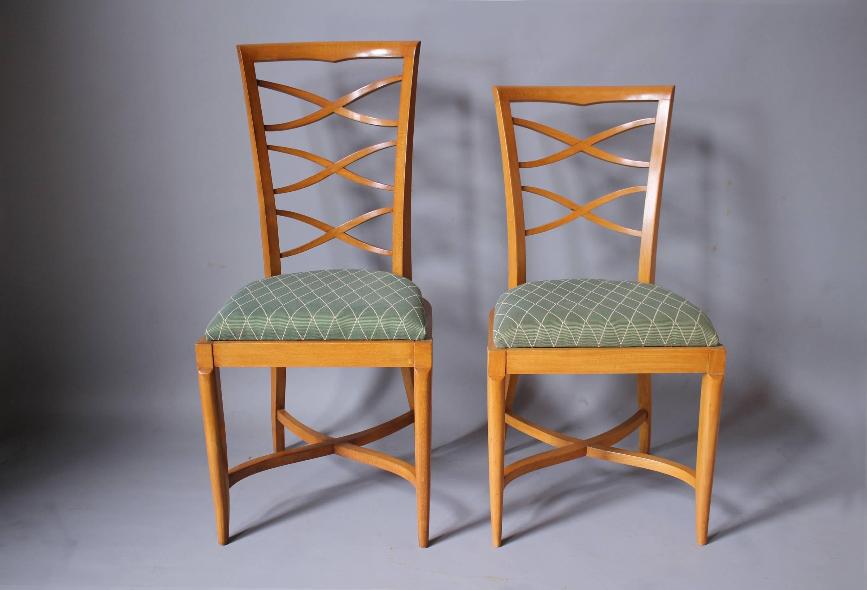 Large Set of French 1950s Side and Armchairs by Collado In Good Condition For Sale In Long Island City, NY