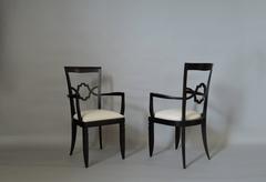 Set di 14 raffinate sedie da pranzo francesi Art Deco '12 laterali e 2 a braccio'