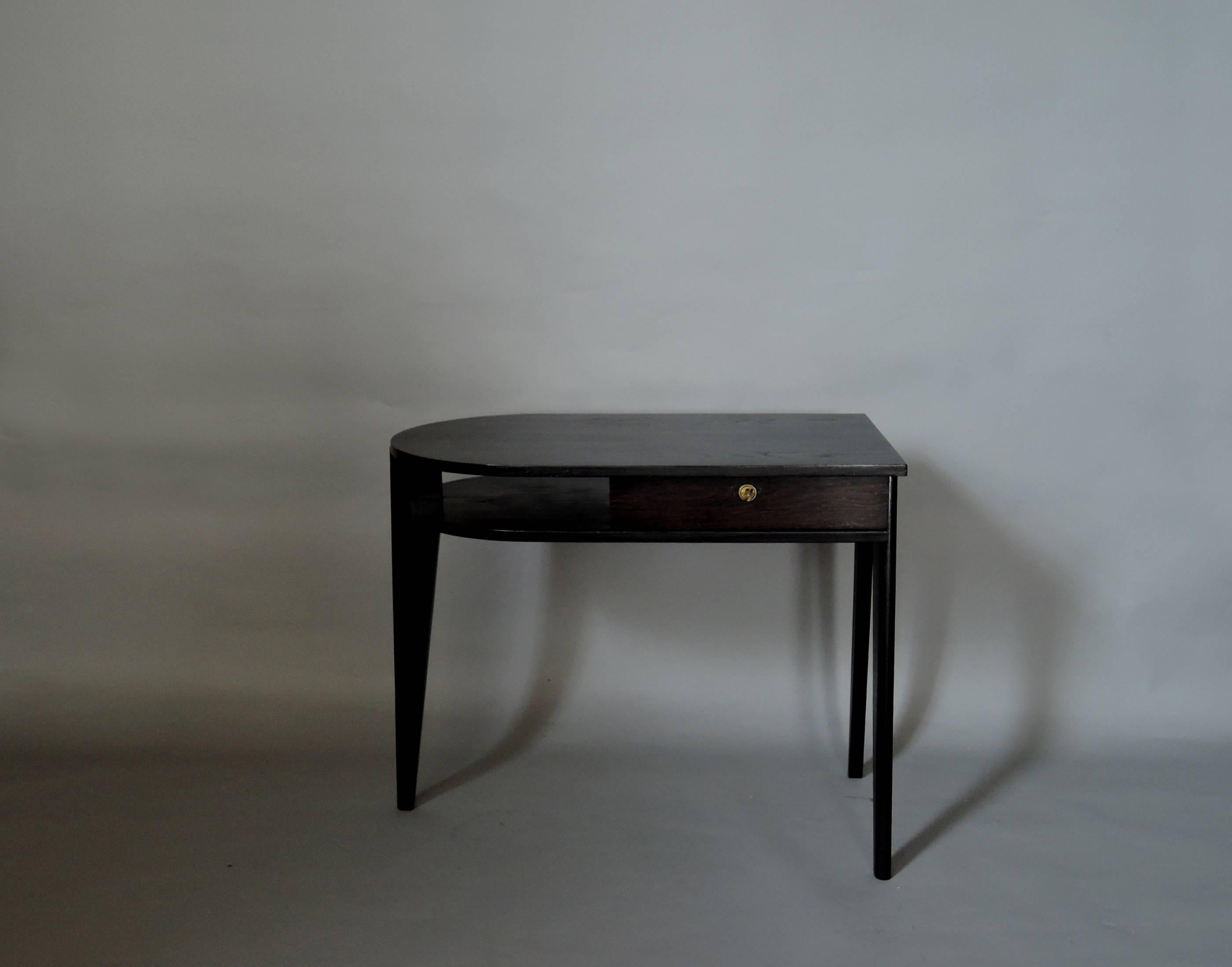 Mid-Century Modern A Fine French Mid-Century Ebonized Oak Desk