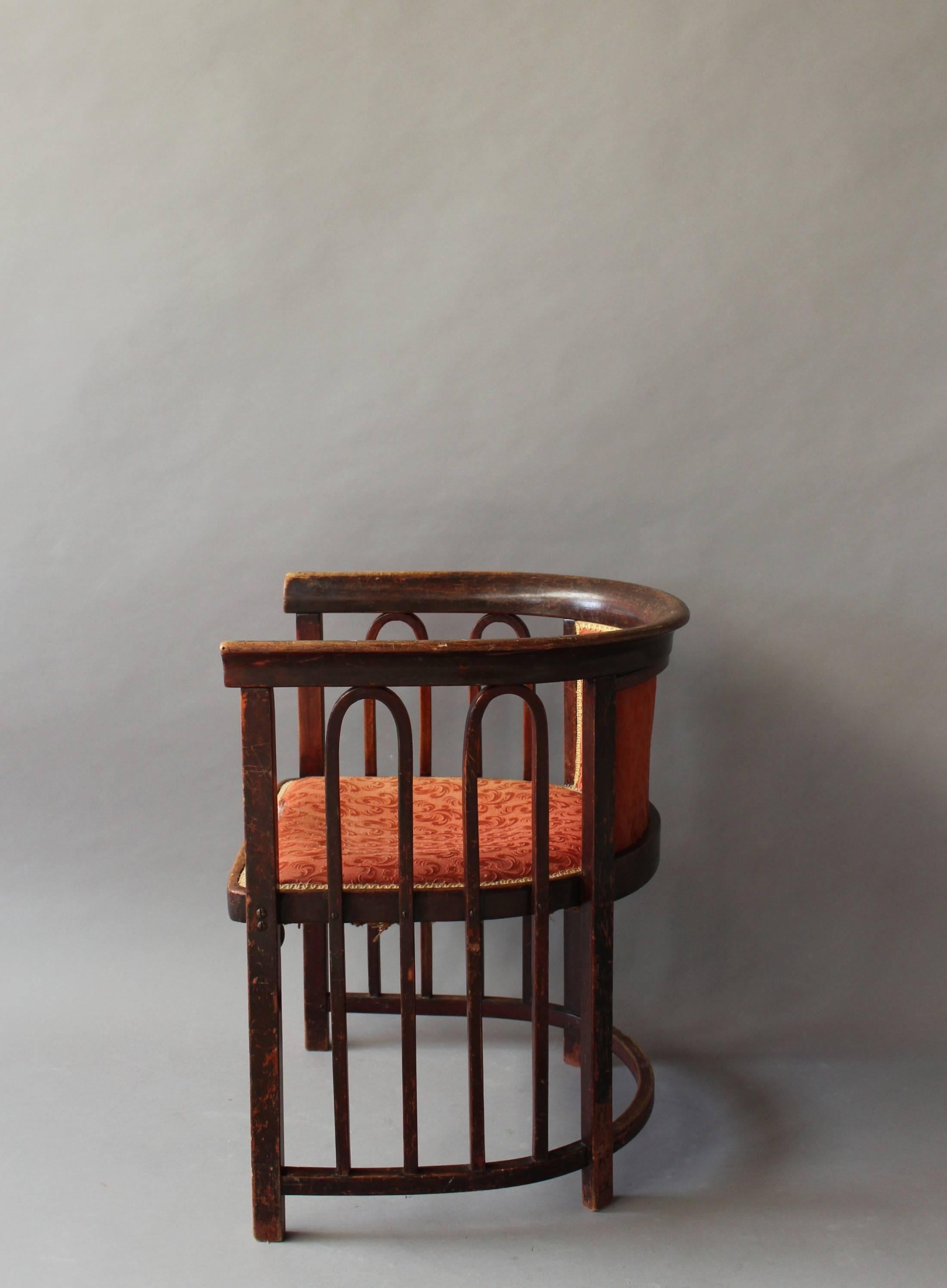 A Fine Austrian Art Nouveau Bentwood Armchair In Fair Condition In Long Island City, NY