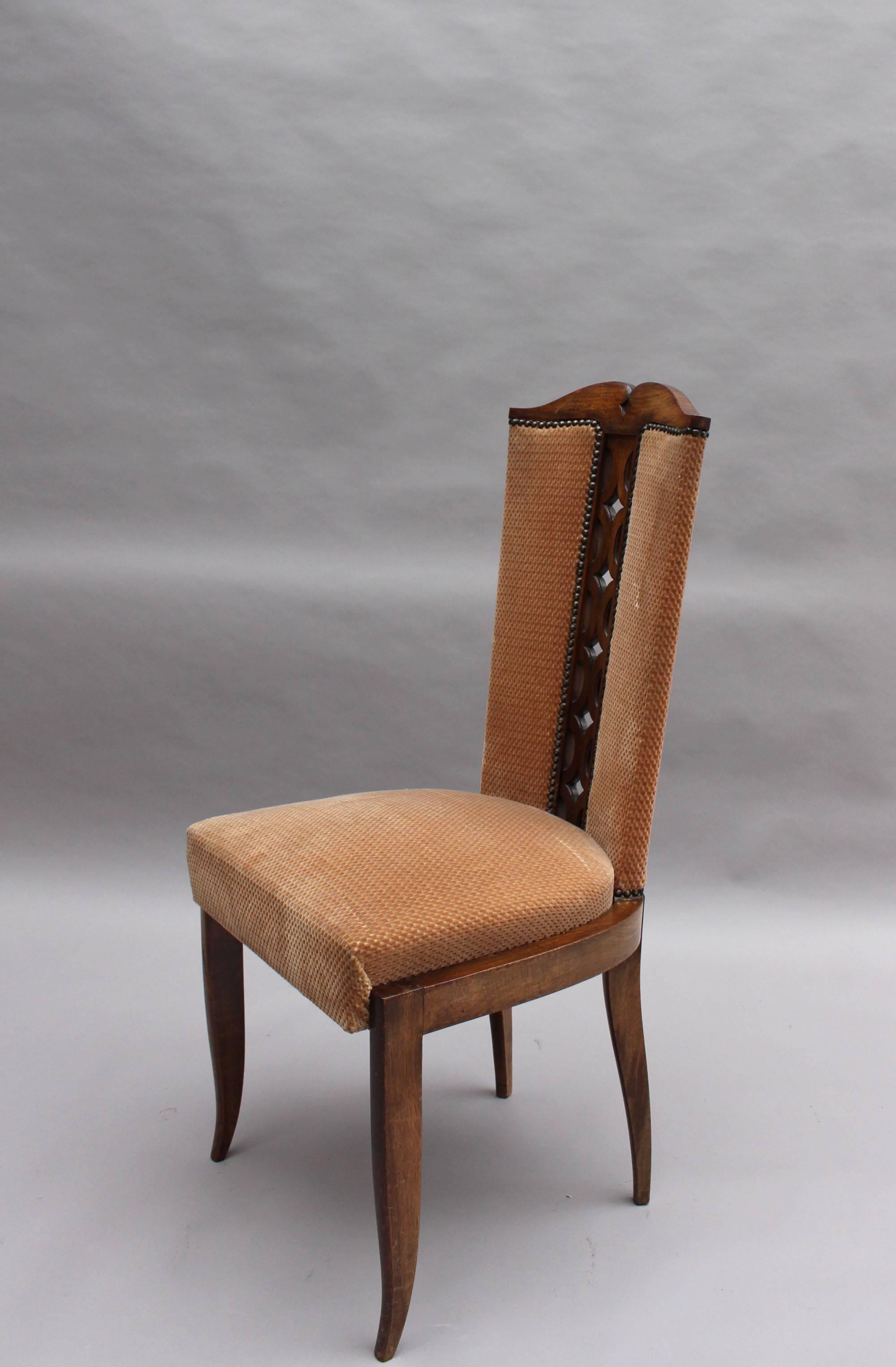 Set of 8 Fine French Art Deco Dining Chairs In Good Condition In Long Island City, NY