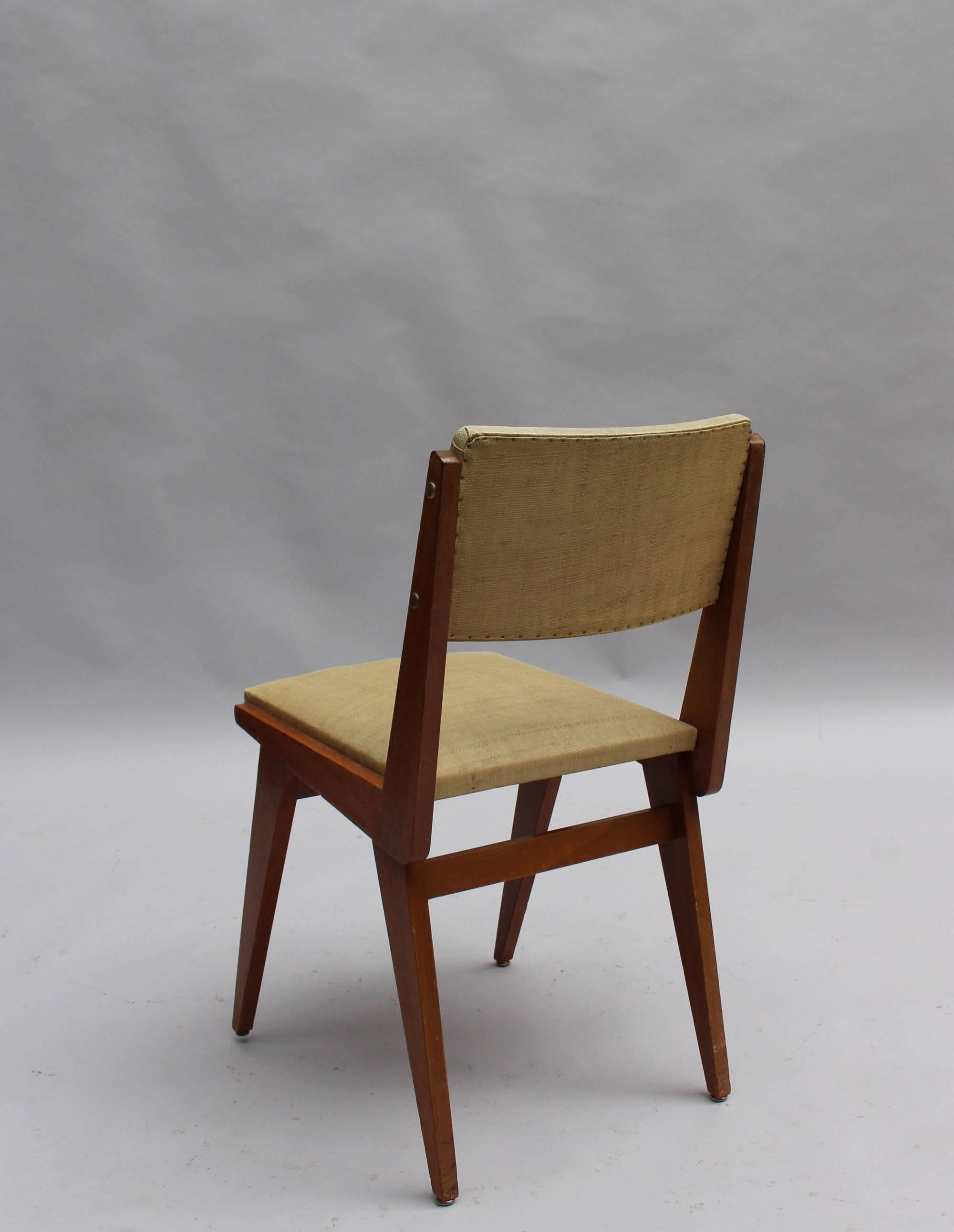 Set of Six French 1950s Dining Chairs 3