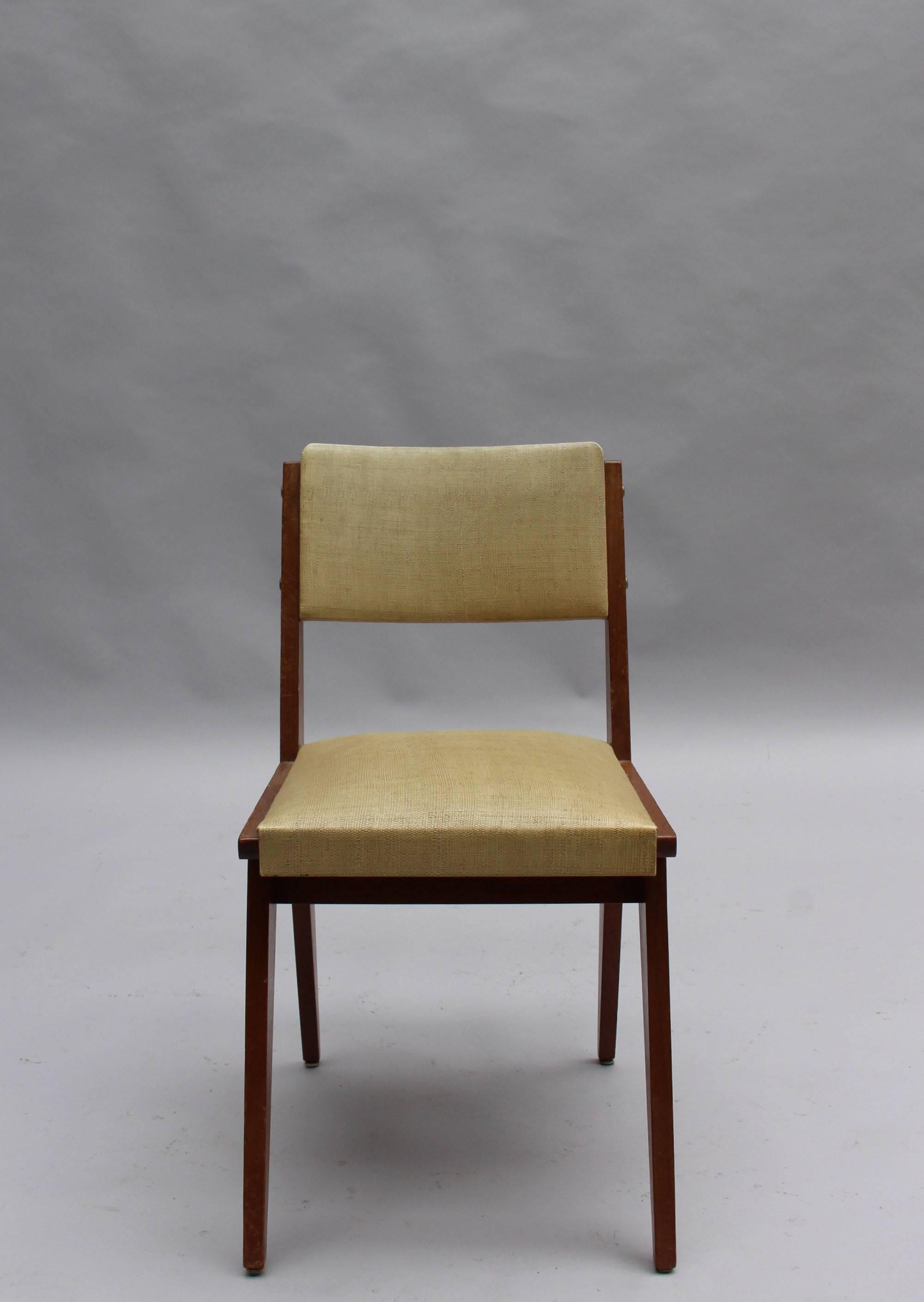 Mid-20th Century Set of Six French 1950s Dining Chairs