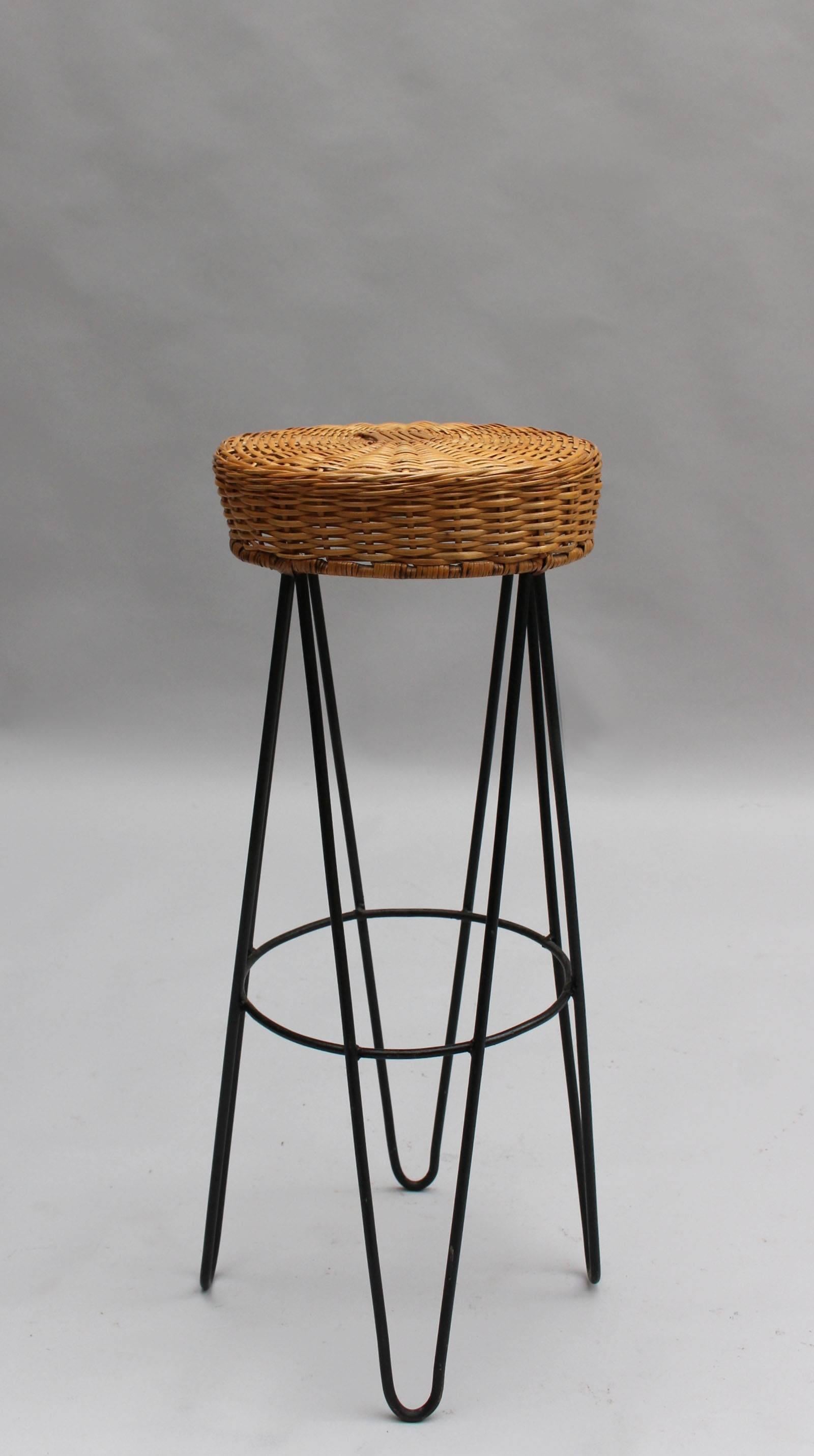 black rattan barstools