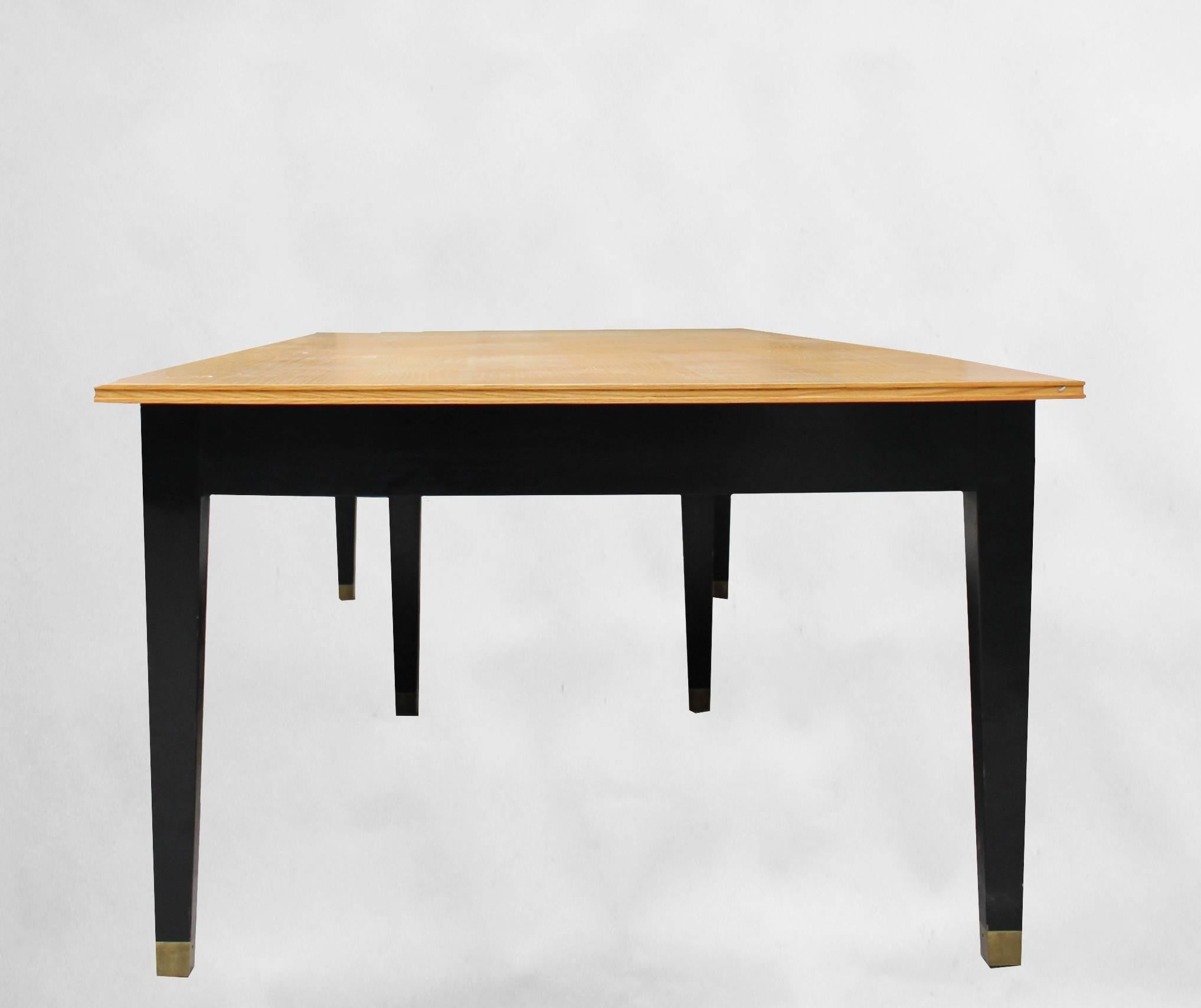 Blackened A Large French Mid-Century Dining or Conference Table For Sale