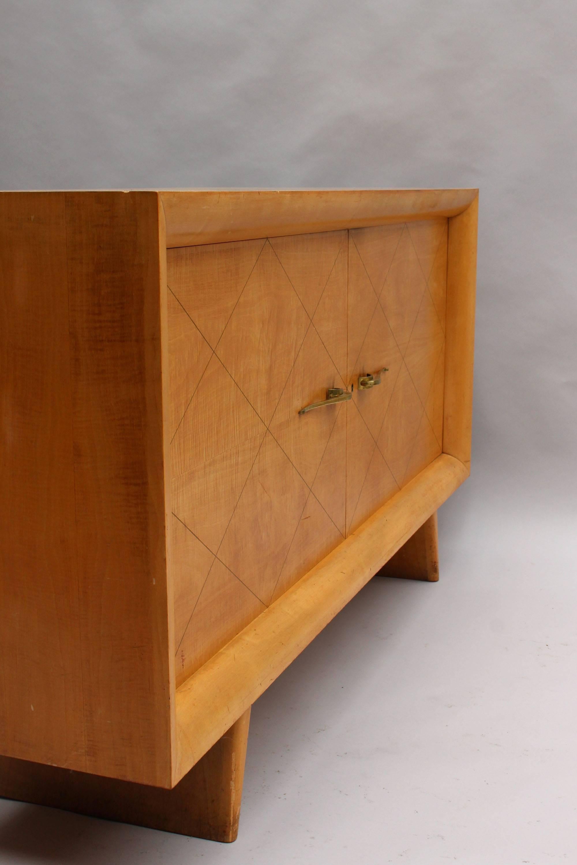 Mid-20th Century French Art Deco Two-Door Sycamore Buffet by Suzanne Guiguichon