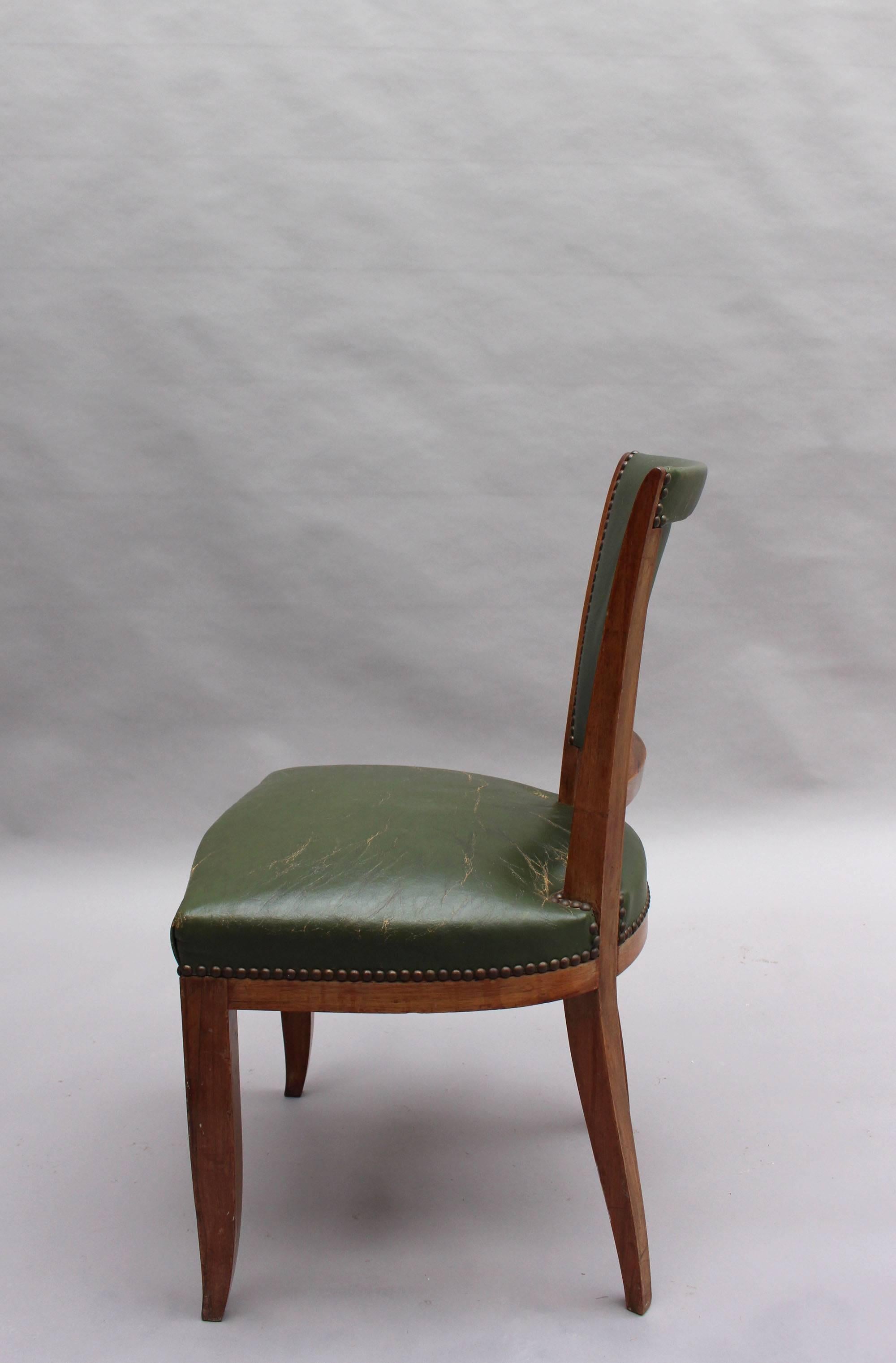 Mid-20th Century Set of 4 Fine French Art Deco Rosewood Chairs (4 matching arm chairs available)