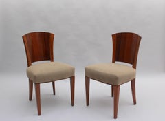 Set of 4 Fine French Art Deco Mahogany and Rosewood Side Chairs by Dominique