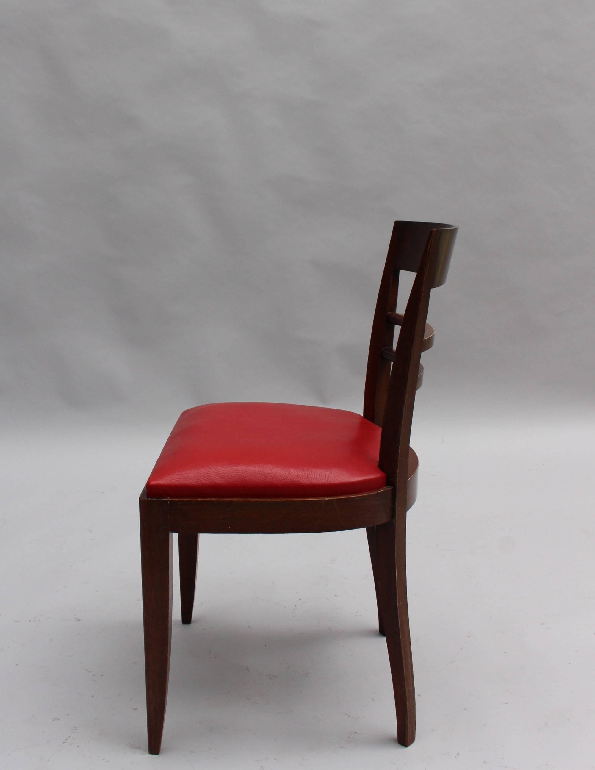 Ensemble de 10 chaises de salle à manger Art Déco françaises en acajou (8 côtés et 2 bras) en vente 1
