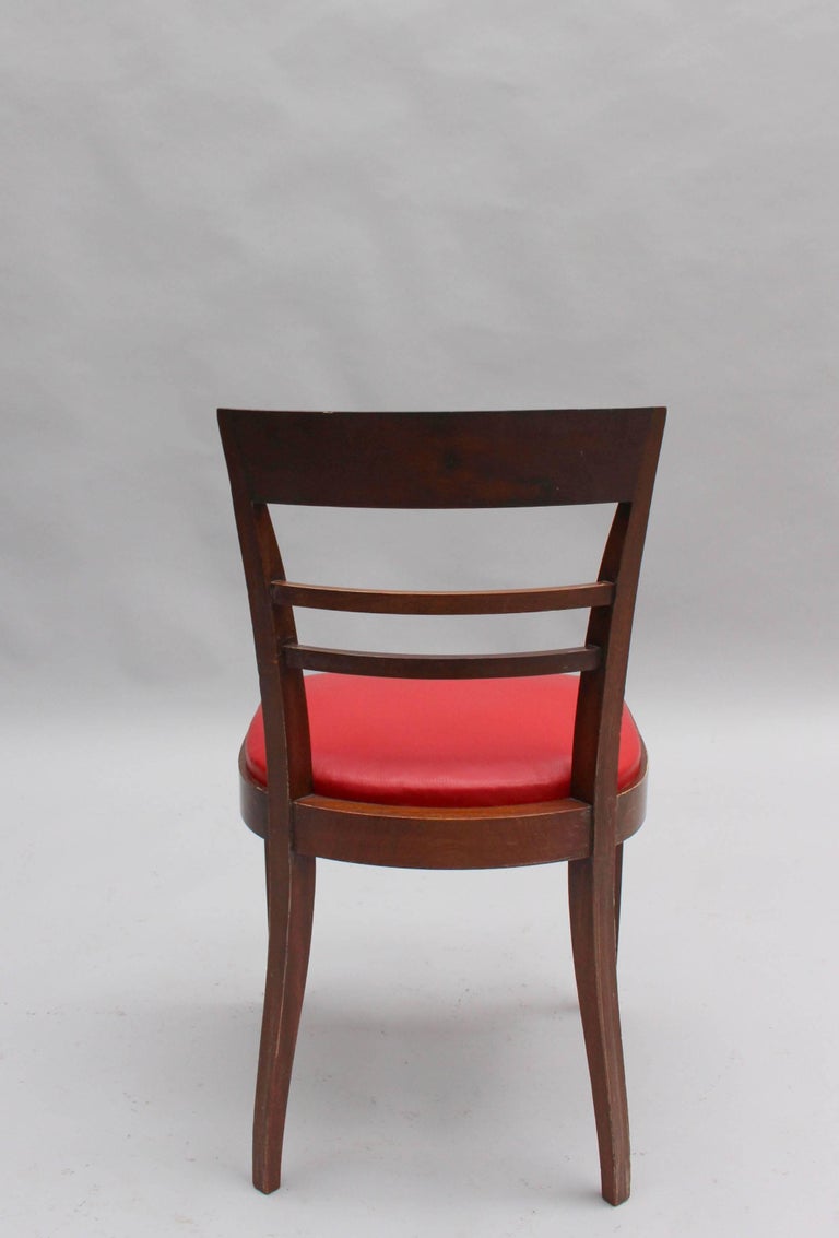 Set of 10 Fine French Art Deco Mahogany dining chairs (8 side and 2 arm) For Sale 8