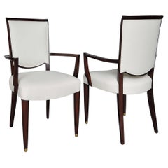 Paire de fauteuils Art Déco français en acajou par Jules Leleu