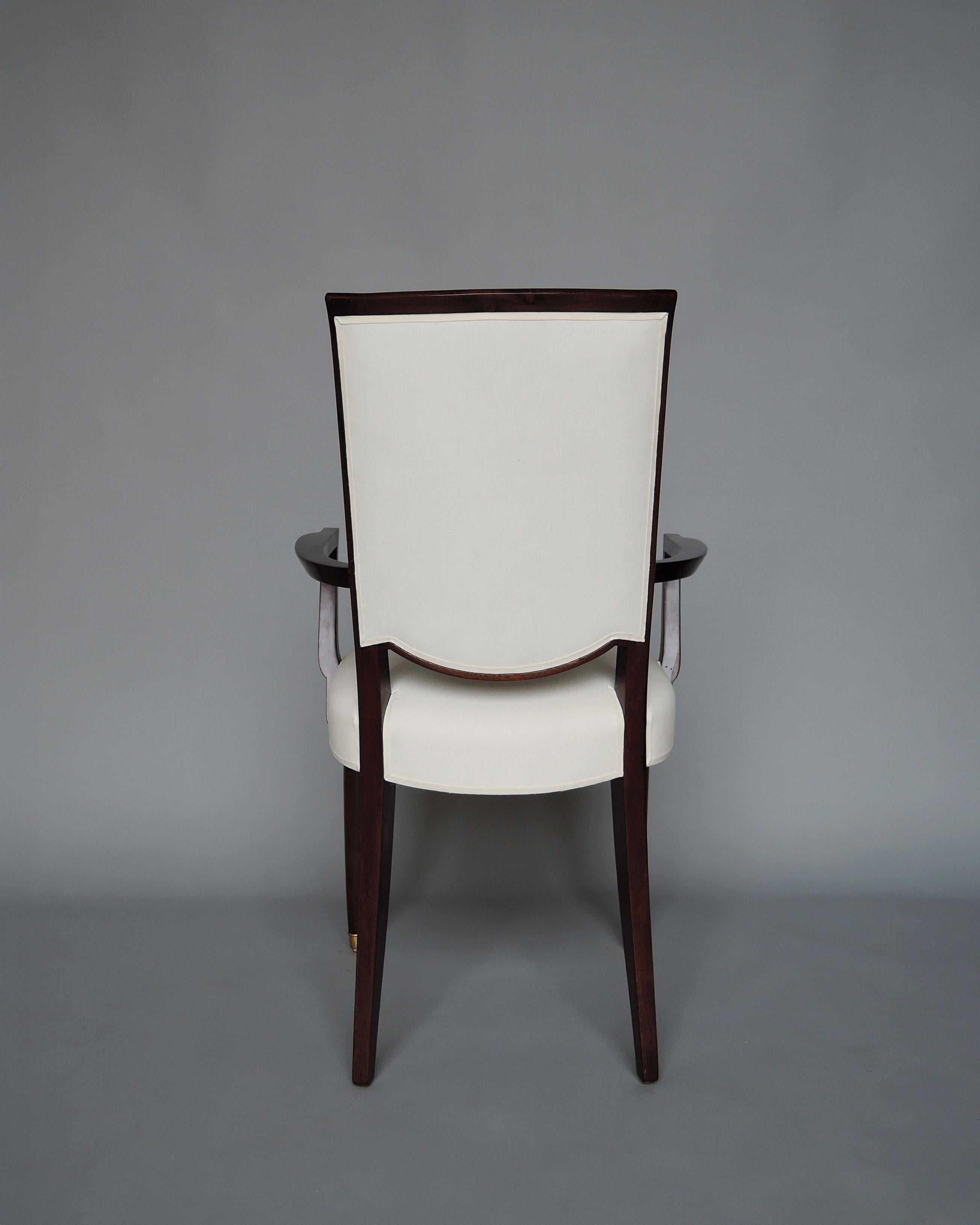 Paire de fauteuils Art Déco français en acajou par Jules Leleu en vente 2