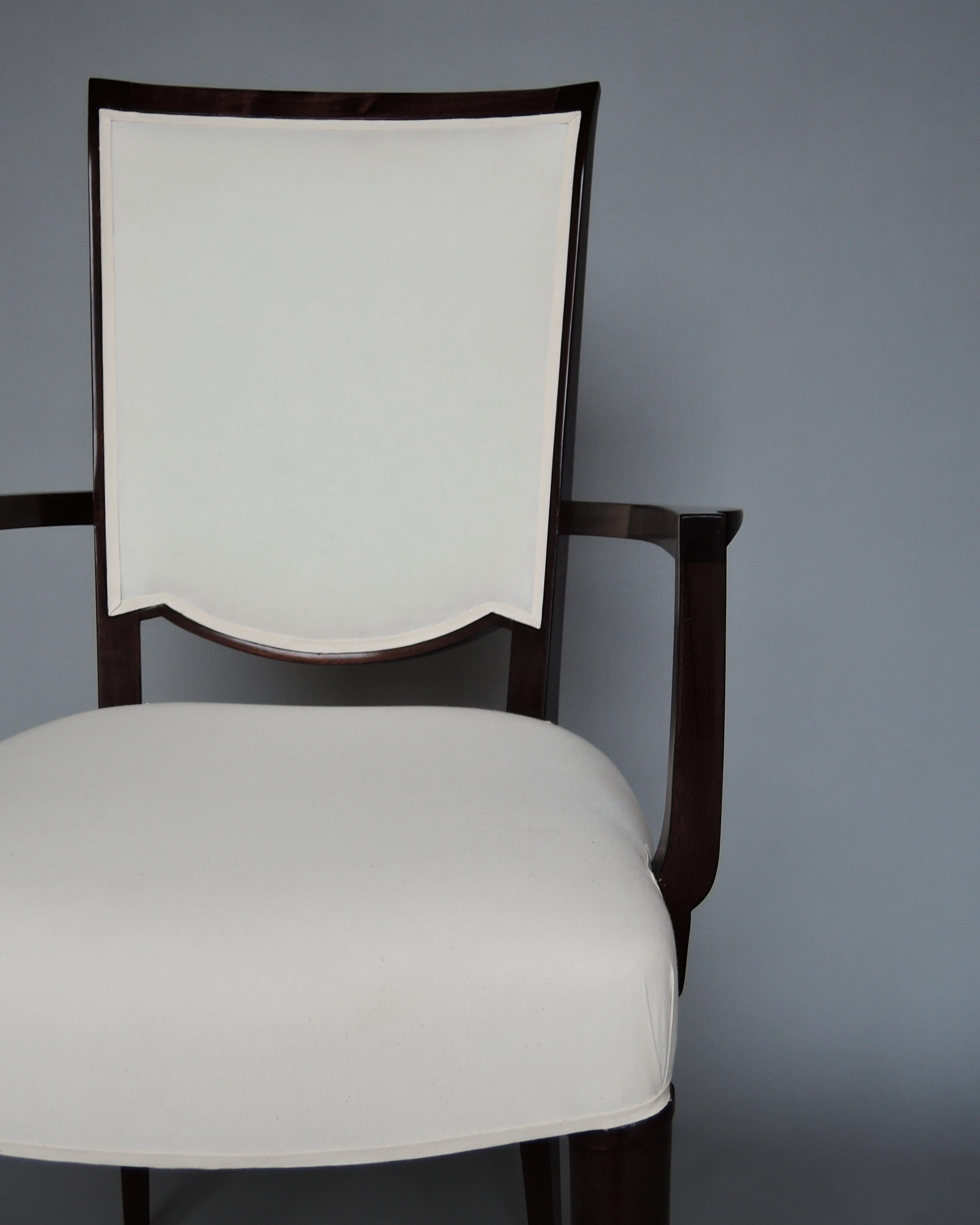 Paire de fauteuils Art Déco français en acajou par Jules Leleu en vente 5