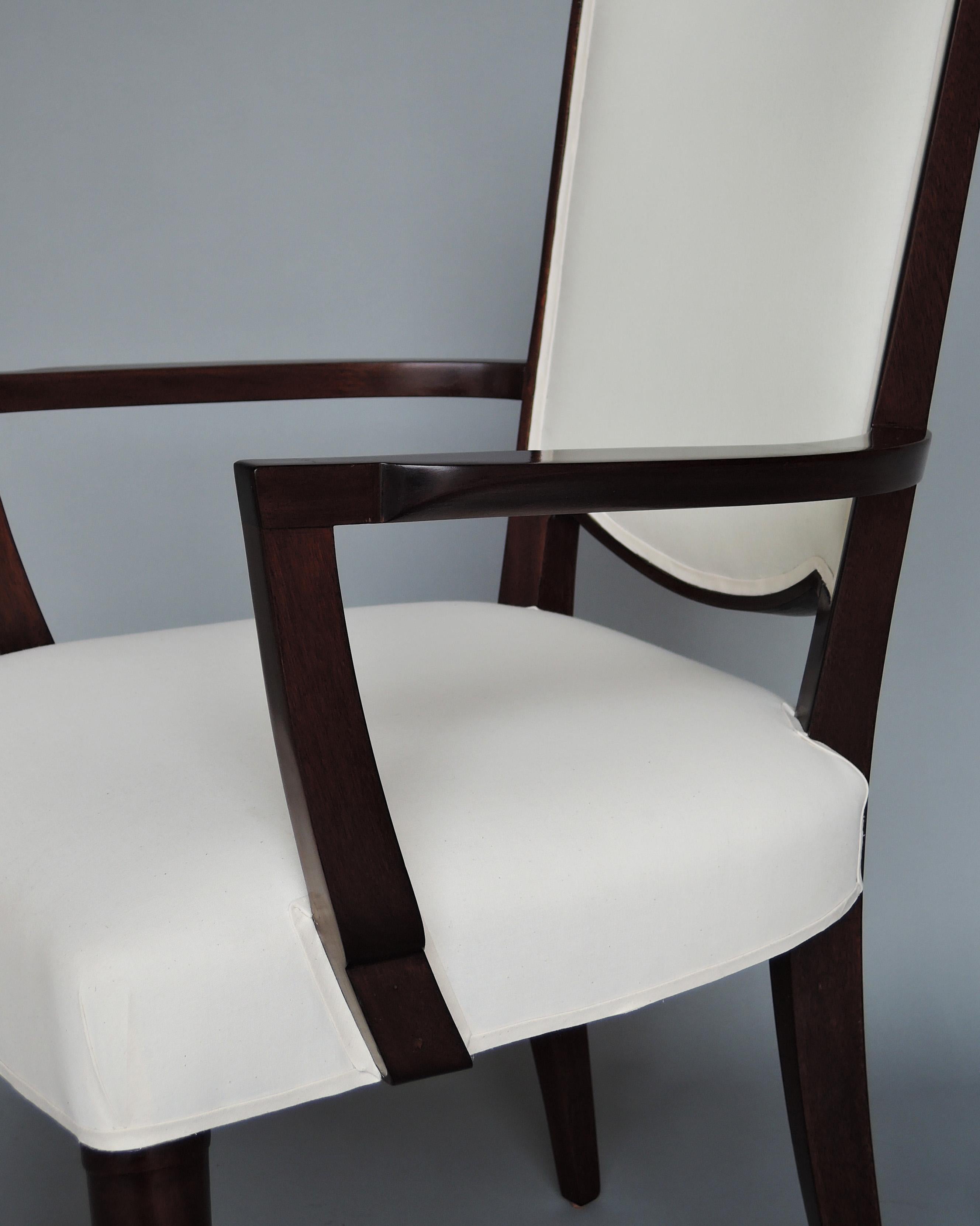 Paire de fauteuils Art Déco français en acajou par Jules Leleu en vente 7