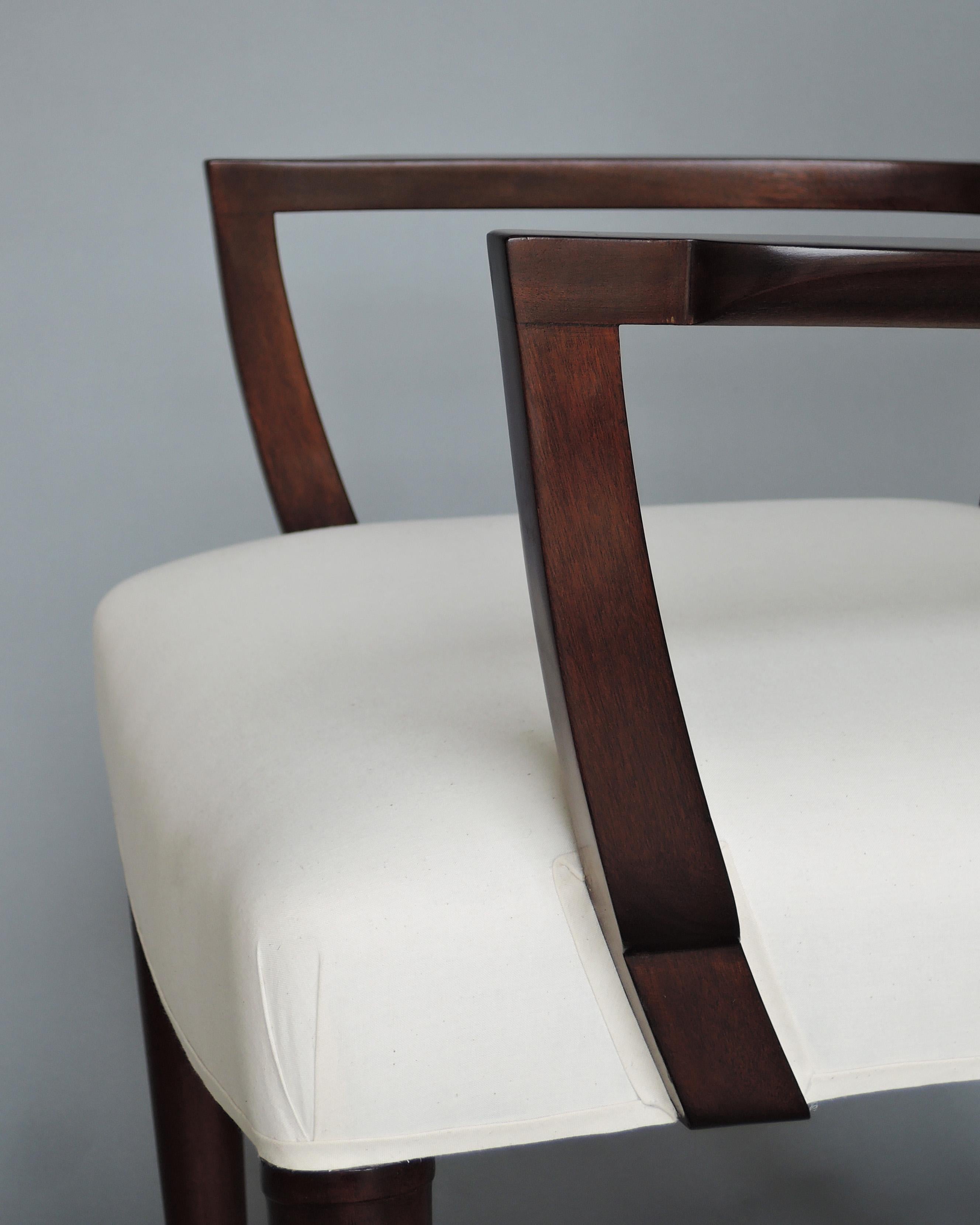 Paire de fauteuils Art Déco français en acajou par Jules Leleu en vente 8