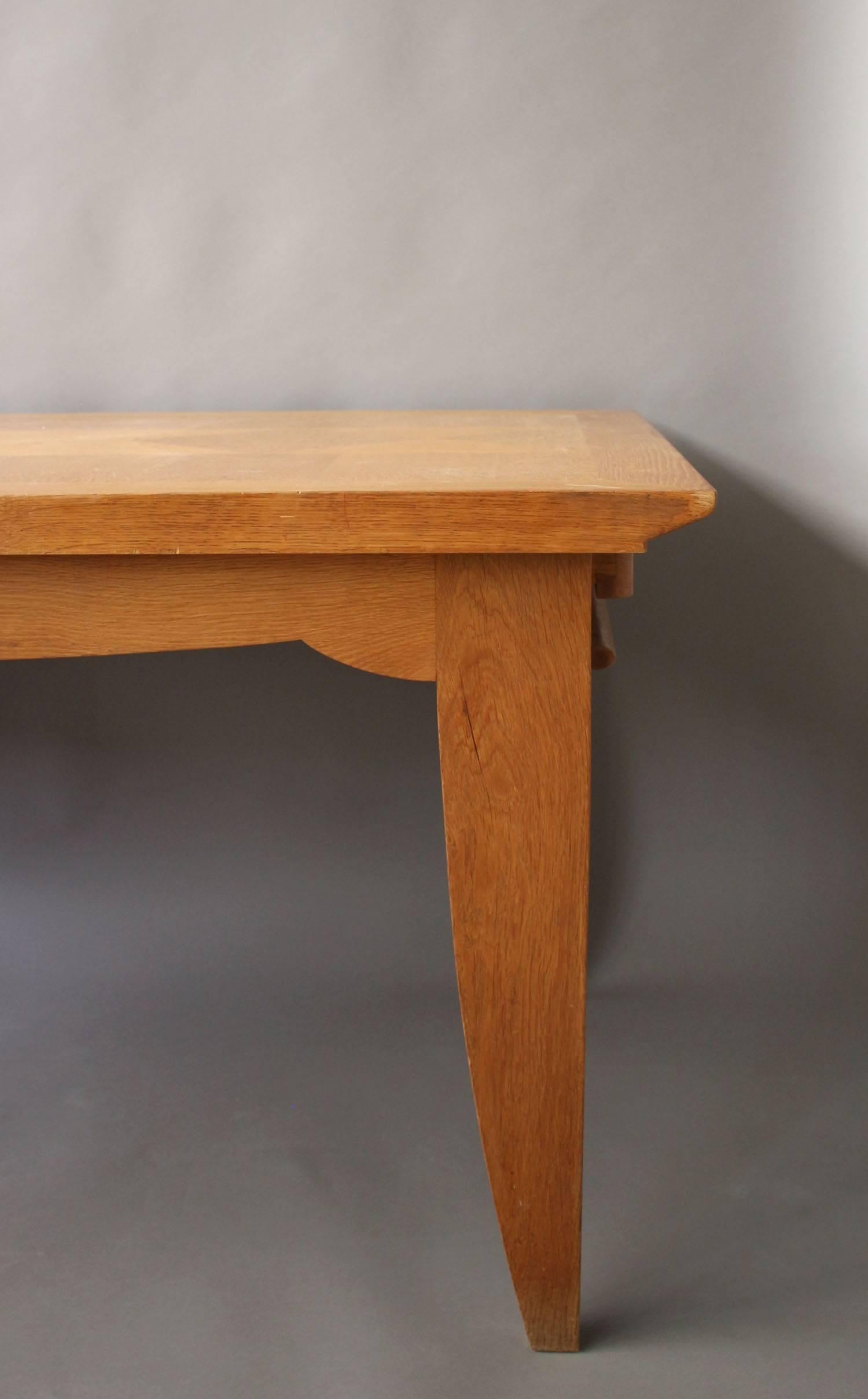 Fine French Art Deco Oak Table by P. Bloch and Charles Dudouyt  For Sale 5