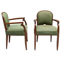 2 beaux fauteuils français en acajou des années 1940 par Jules Leleu 