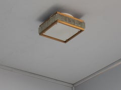 Fine 1950s Brass and Glass Square “Queen Necklace” Ceiling Light by Perzel