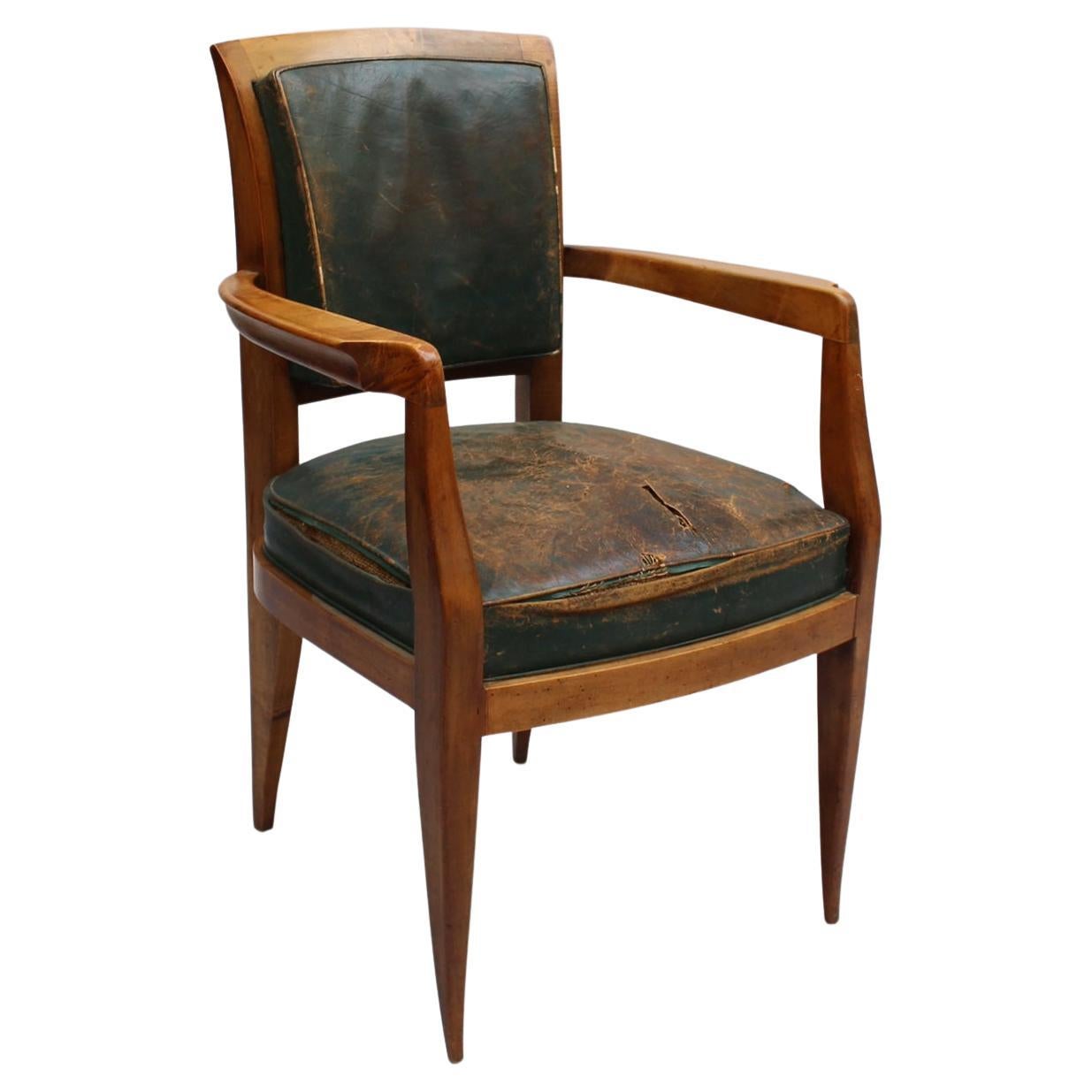 Fine French 1930s Desk Chair Attributed to Alfred Porteneuve