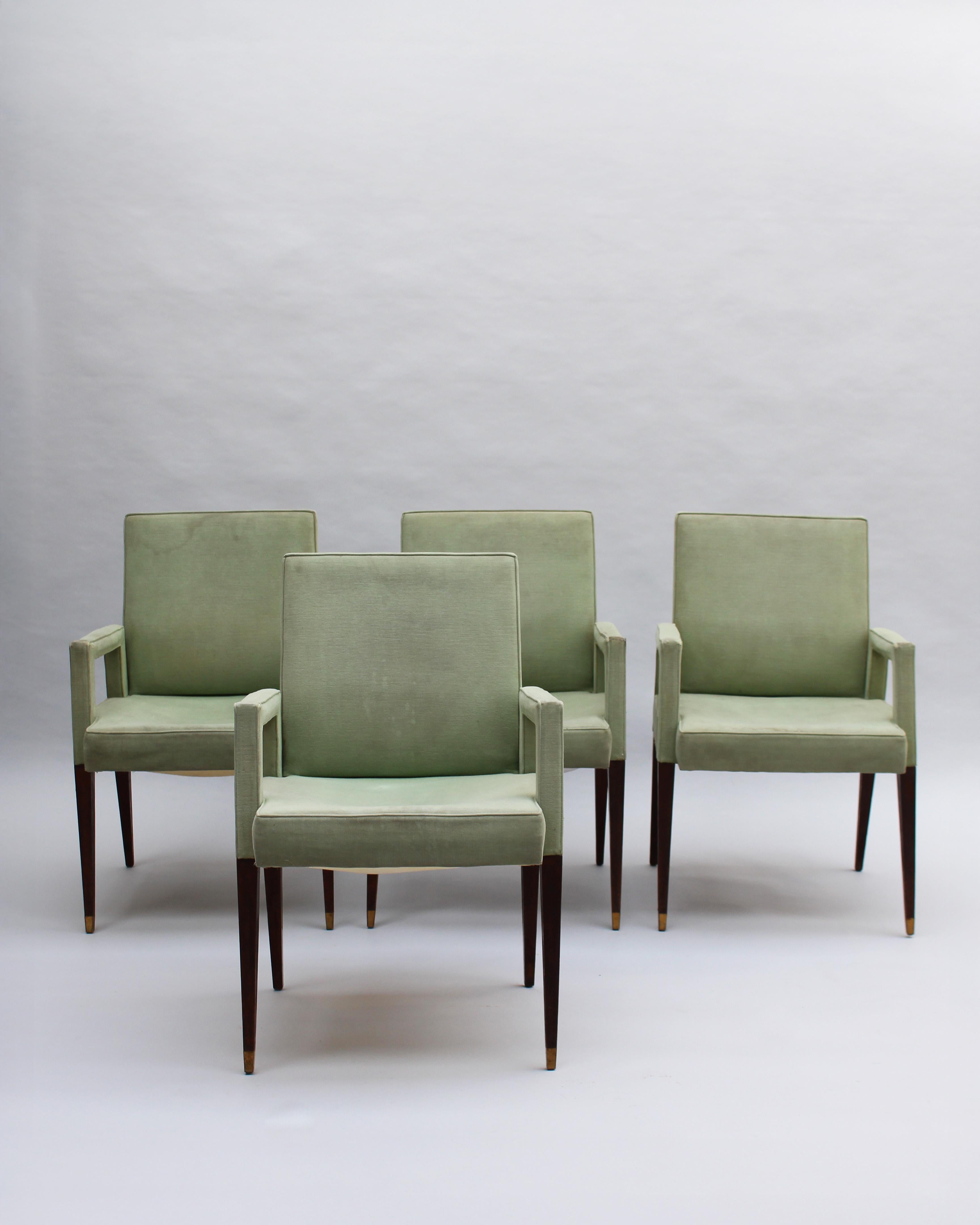 Mid-Century Modern 4 Fauteuils français des années 1960 de Jules Leleu en vente
