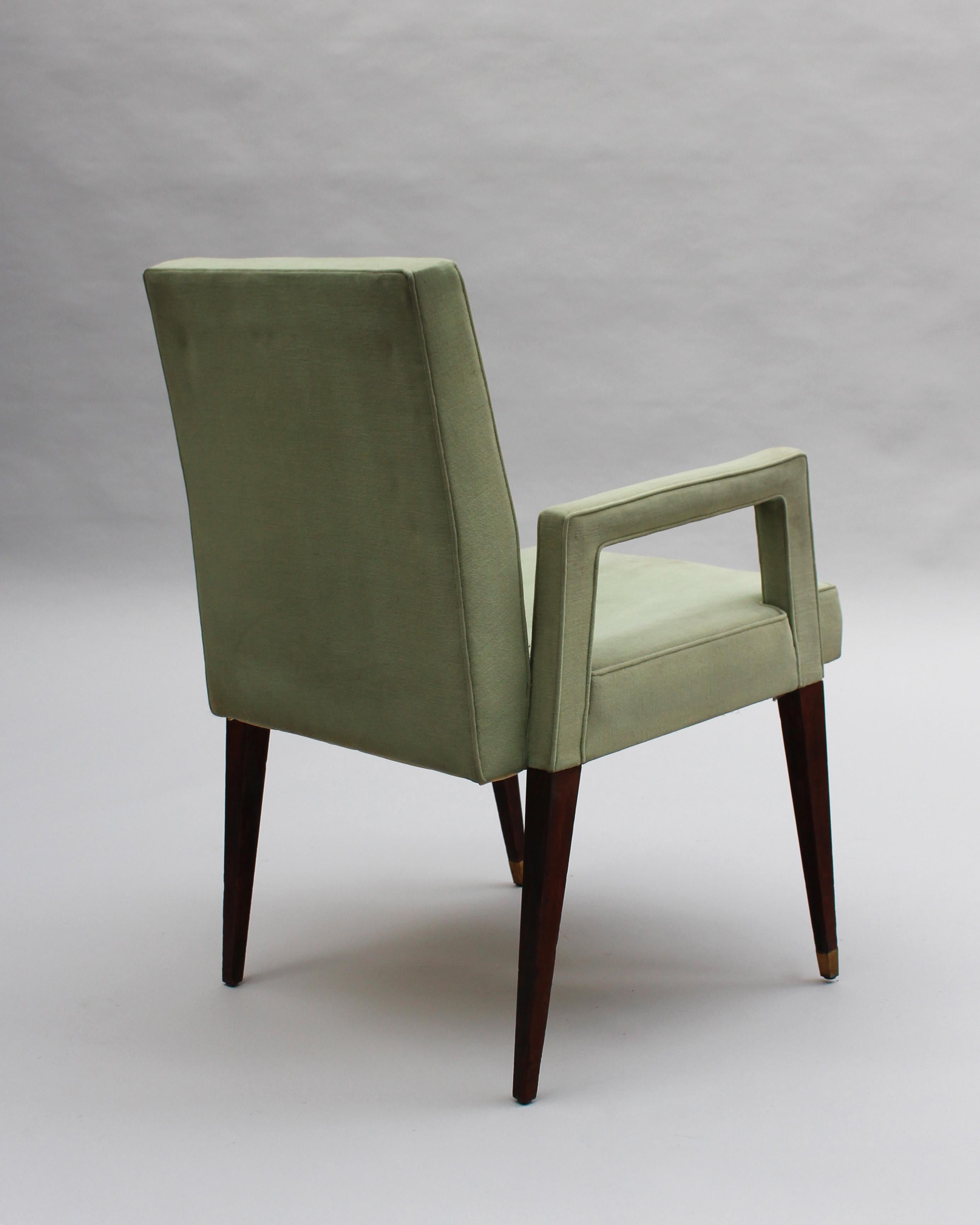 Tissu 4 Fauteuils français des années 1960 de Jules Leleu en vente