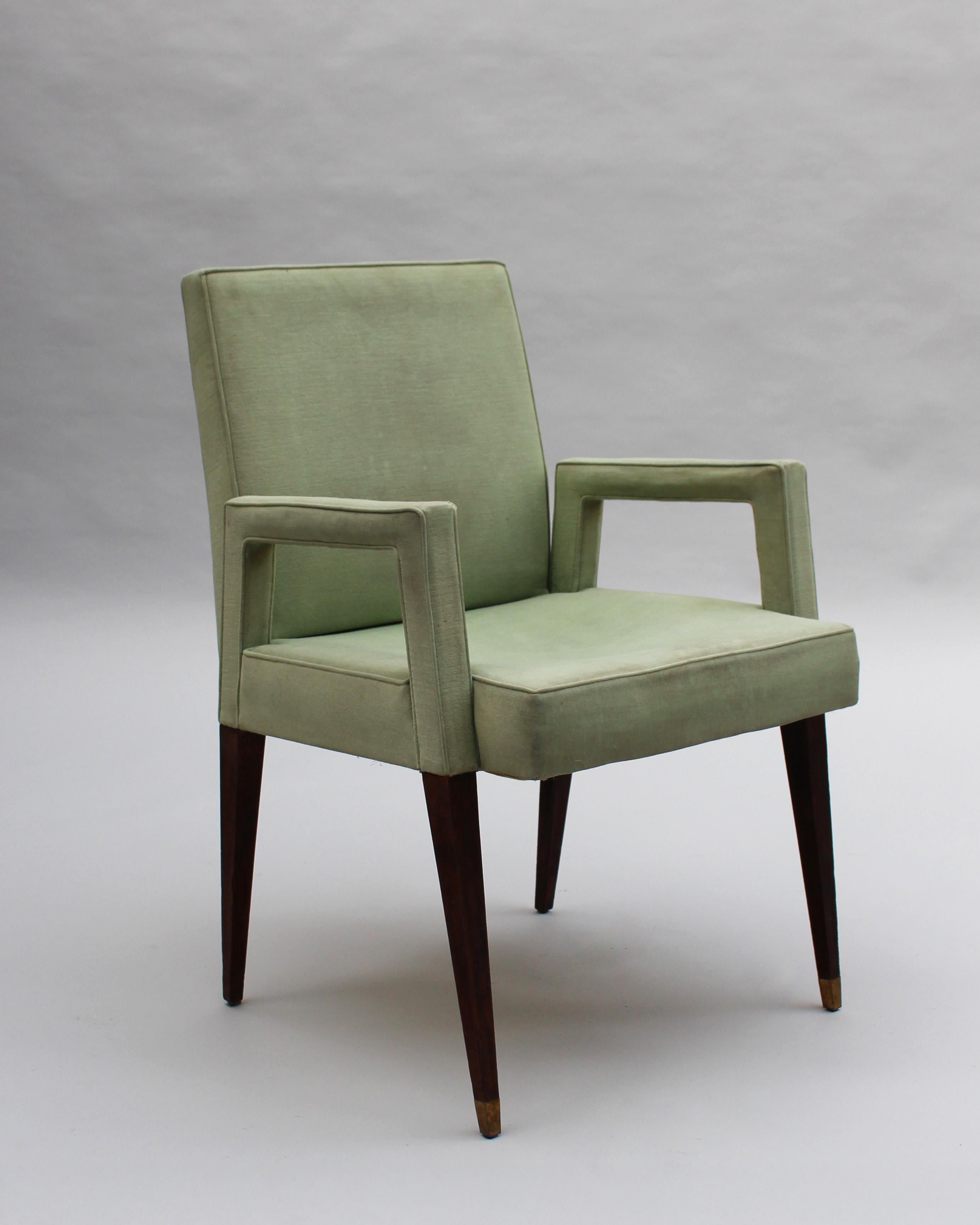 4 Fauteuils français des années 1960 de Jules Leleu Bon état - En vente à Long Island City, NY