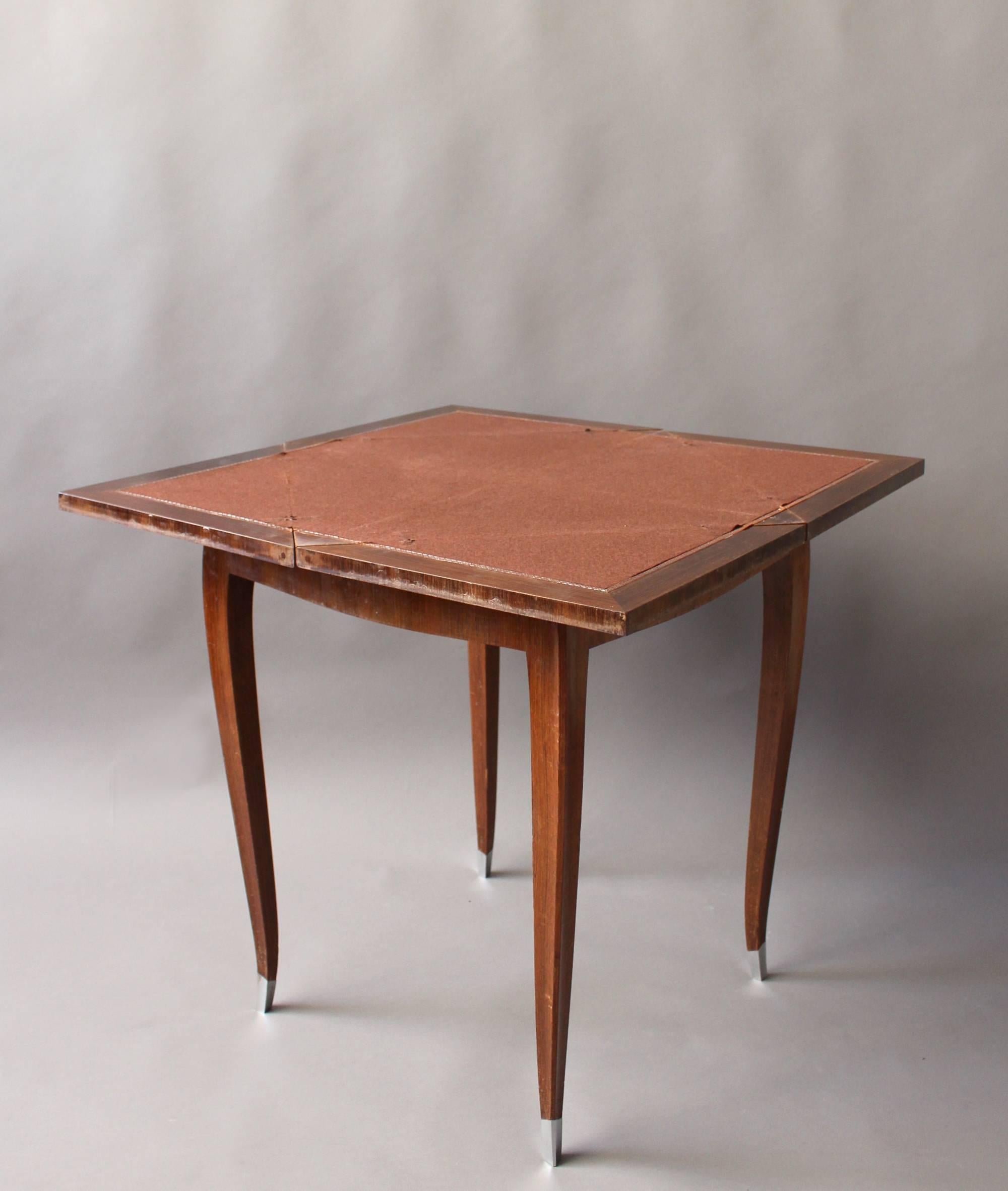 A Fine French Art Deco Rosewood Envelope Game Table In Good Condition For Sale In Long Island City, NY