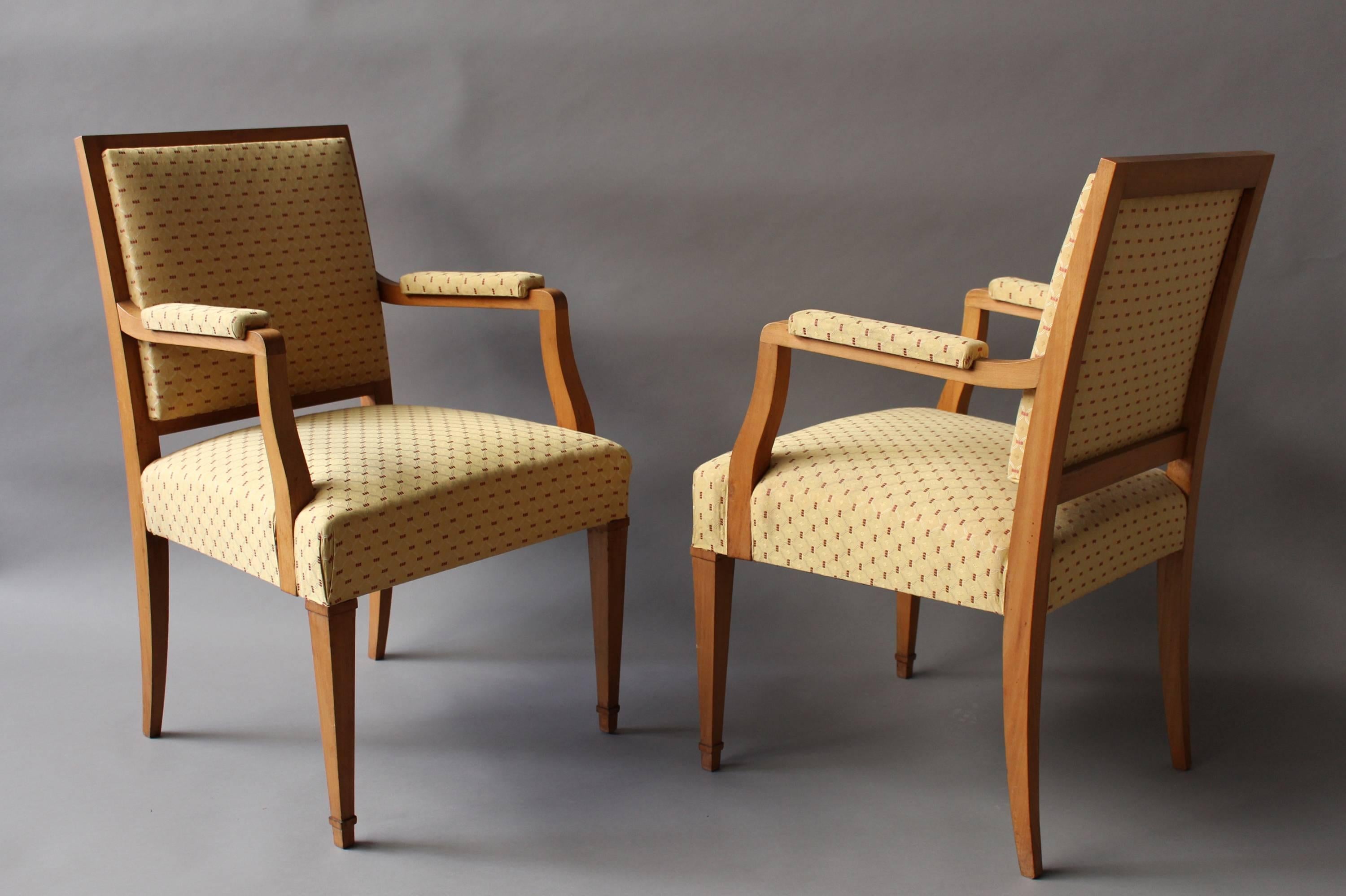 A Pair of Fine French Art Deco Bridge Armchairs In Good Condition In Long Island City, NY