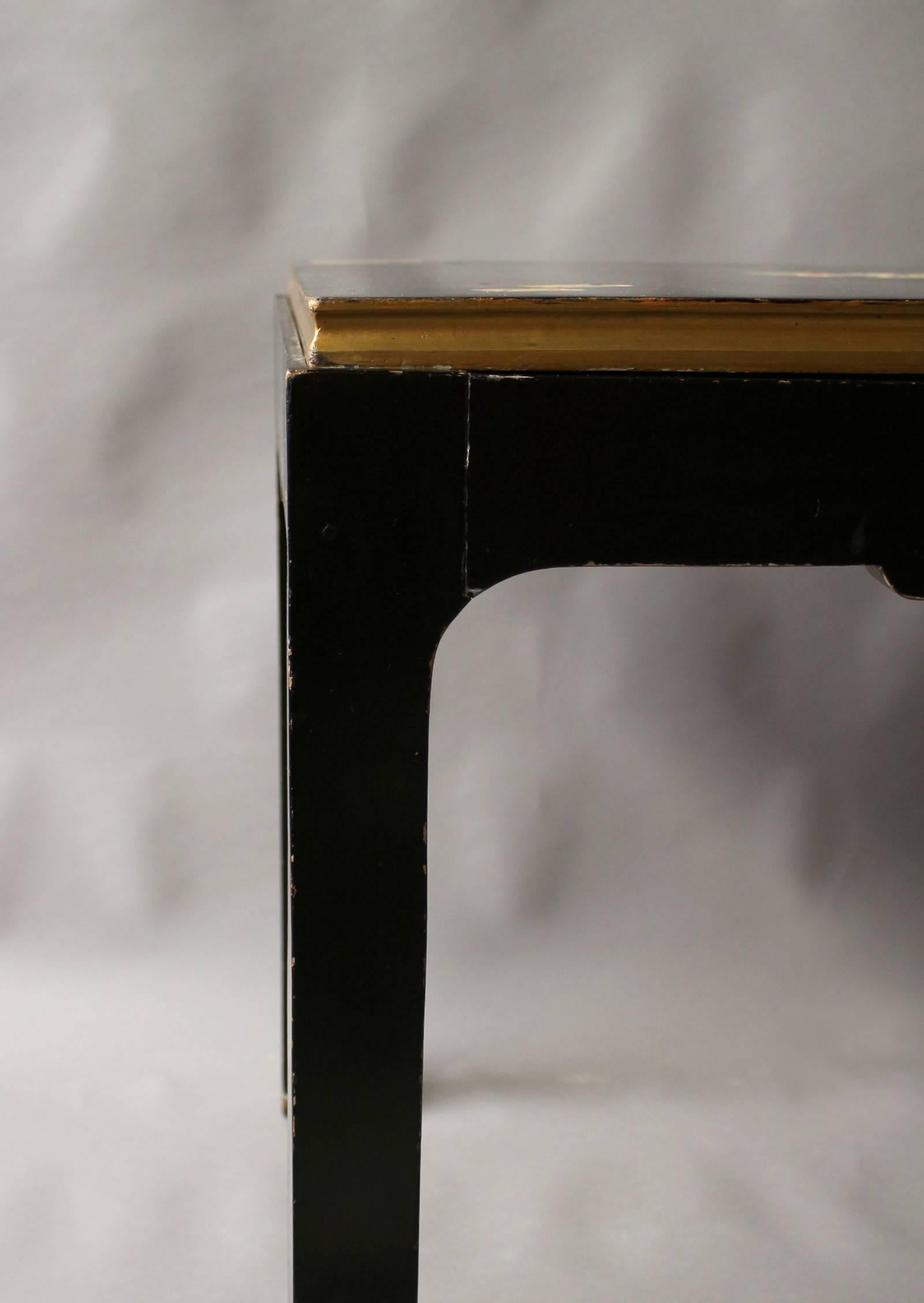 Fine French Art Deco Black Lacquered Game Table 5