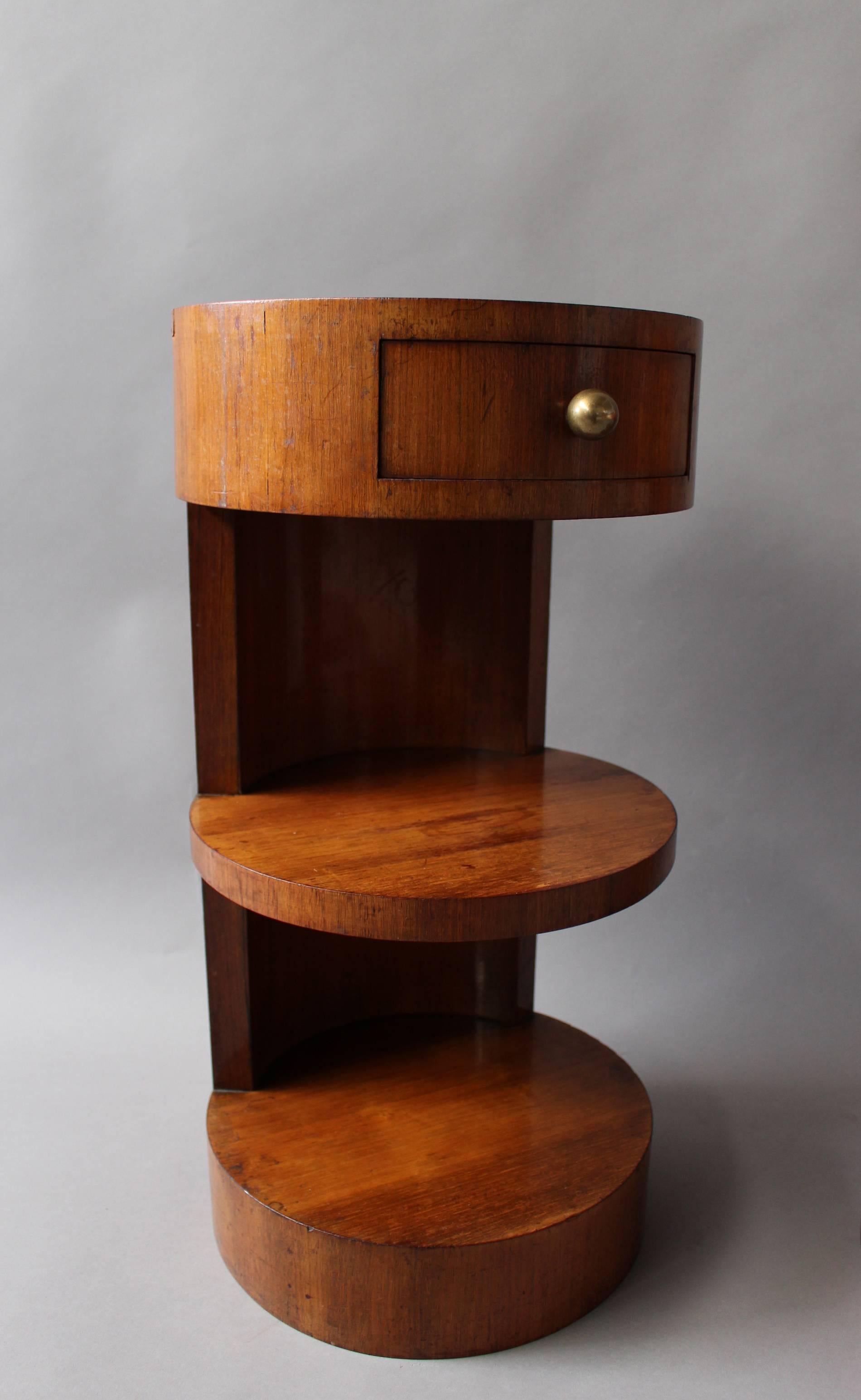 Mid-20th Century Pair of Fine French Art Deco Round Side Tables