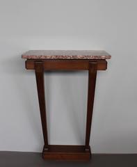 A Fine French Art Deco Mahogany Console with a Marble Top