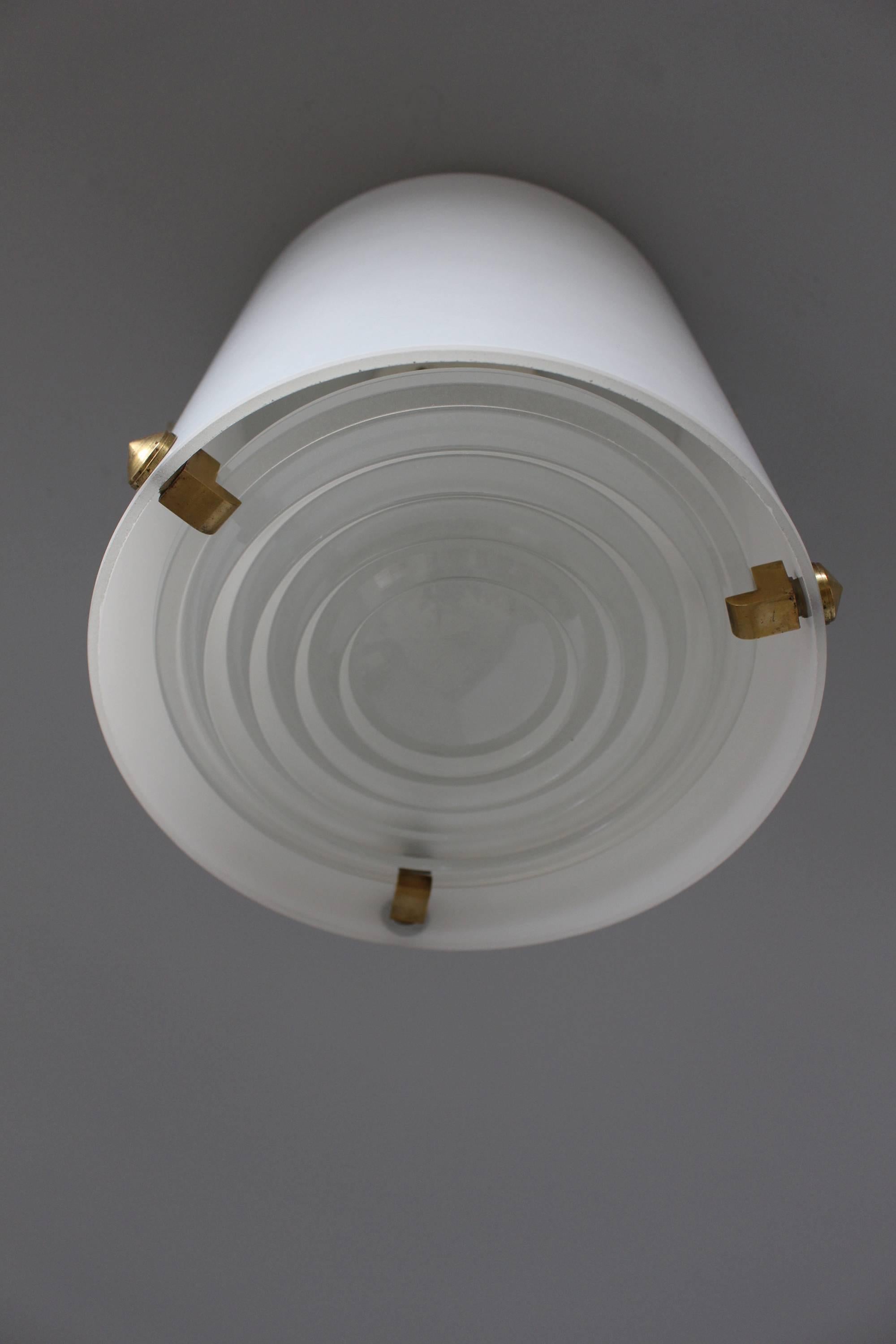 Mid-20th Century Two Fine French 1950s Cylindrical Flush Mount by Jean Perzel