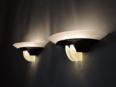 Pair of Fine French Art Deco Glass and Bronze Sconces by Jean Perzel