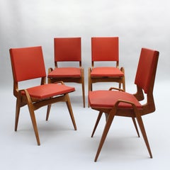 4 French 1950s Oak Chairs by Ségalot
