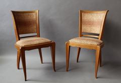 Set of 8 Fine French Art Deco Cherry Dining Chairs