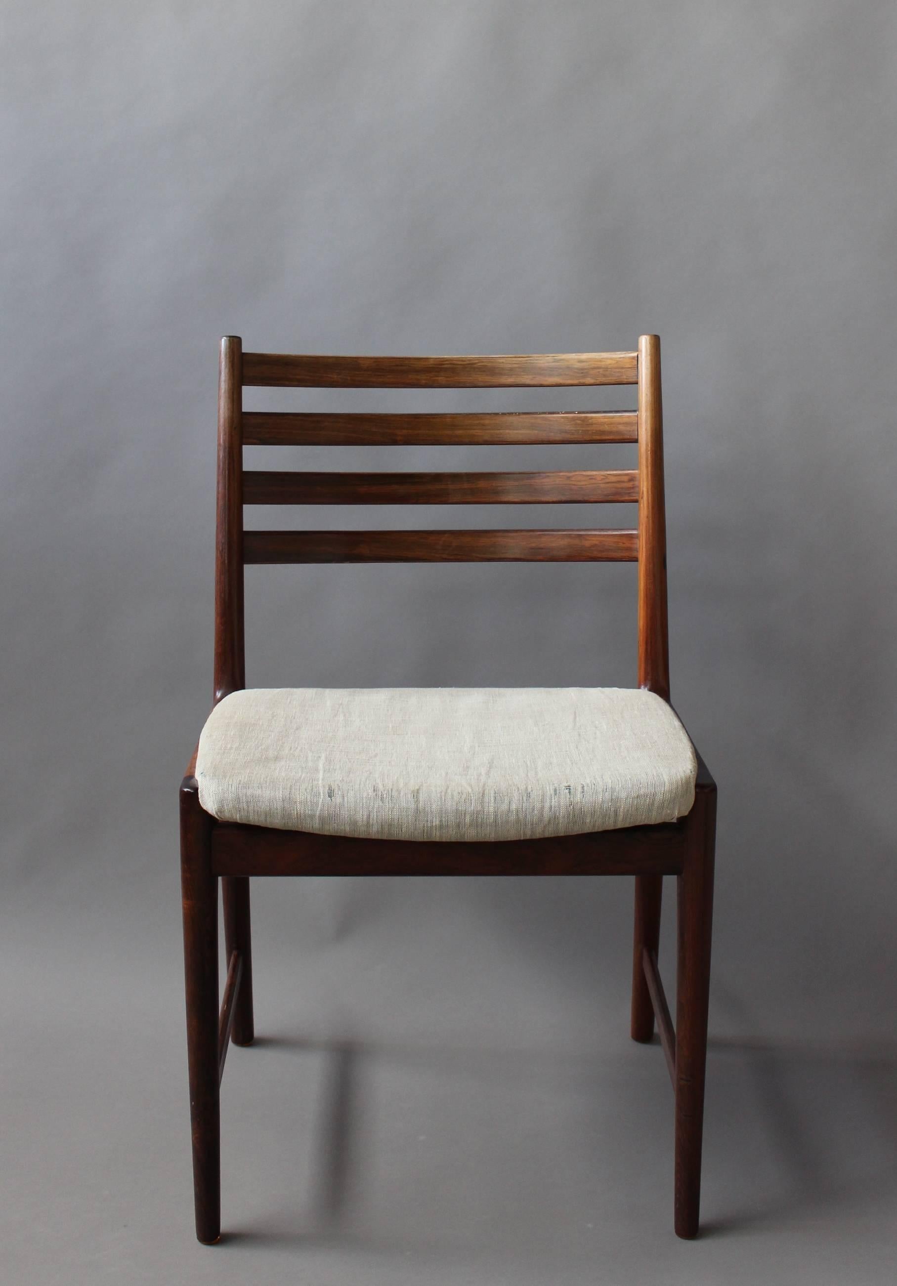 Mid-20th Century A Set of 8 Fine Danish 1960's Rosewood Chairs by Kai Lyngfeldt For Sale