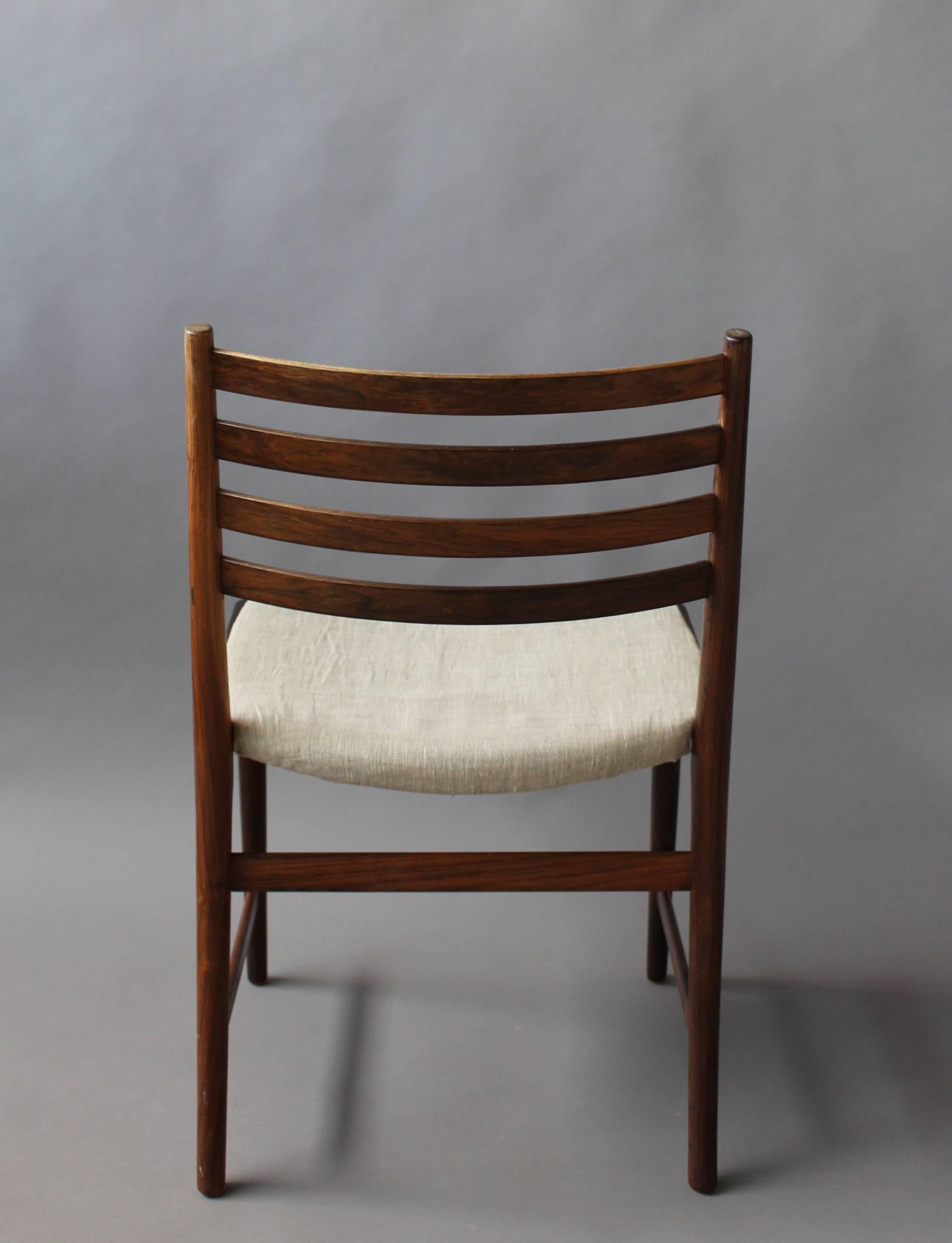 A Set of 8 Fine Danish 1960's Rosewood Chairs by Kai Lyngfeldt For Sale 4